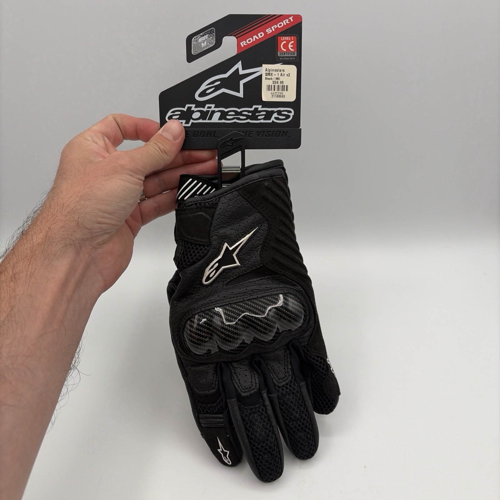 *NEW* Alpinestars SMX-1 Black Street Glove Medium