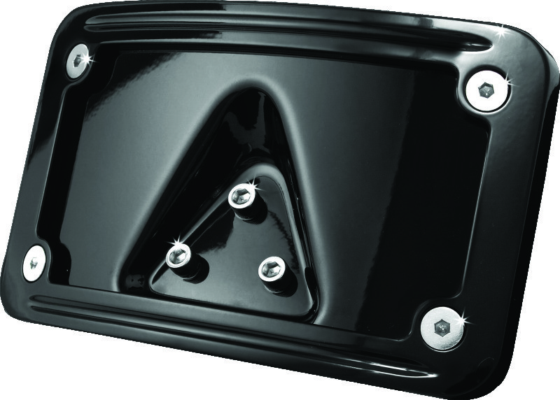 Kuryakyn 3148 Curved Laydown License Plate Frame Gloss Black