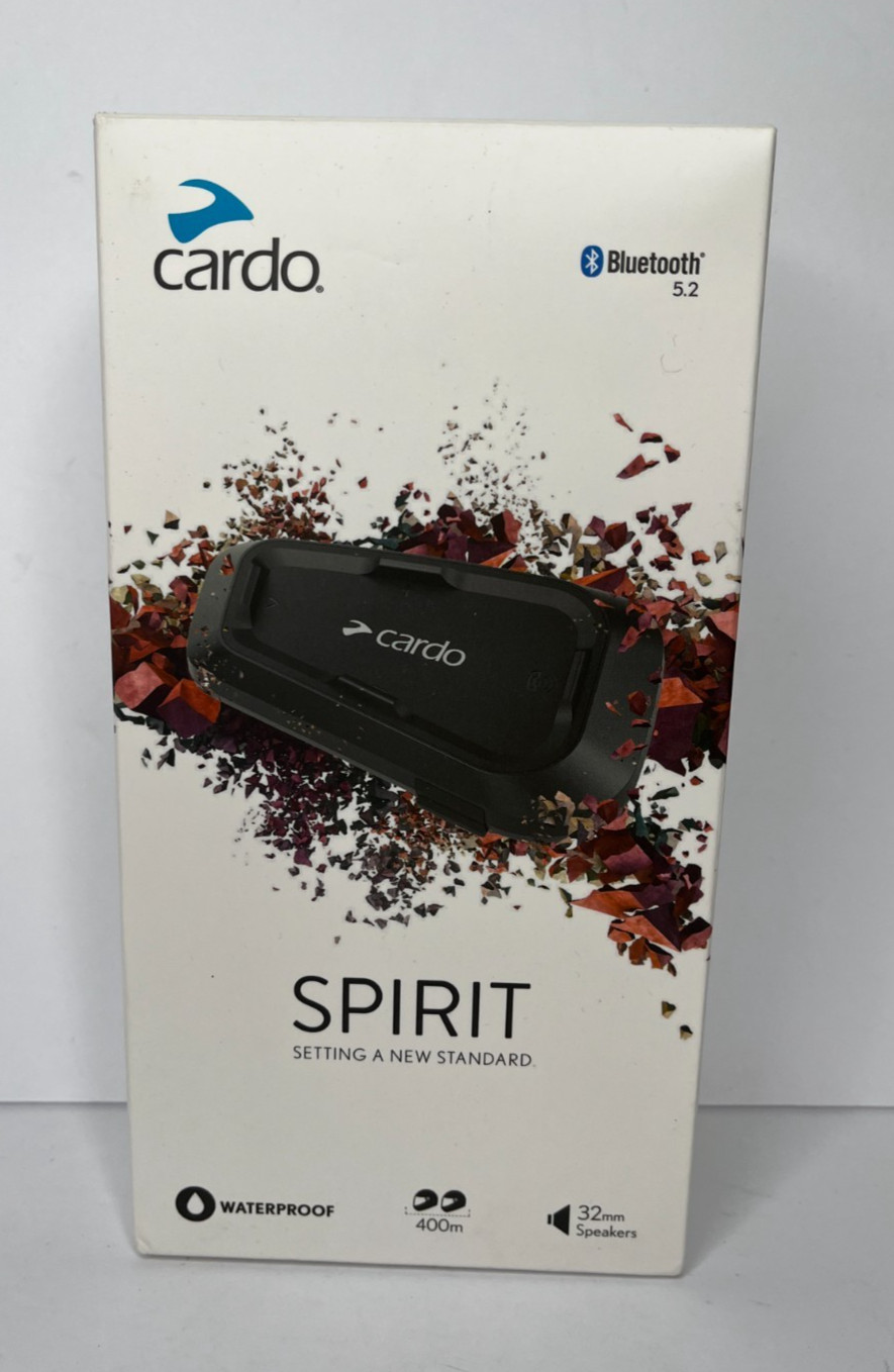Cardo Spirit Single Bluetooth Motorcycle Intercom IP65 Waterproof SPRT0001 - New