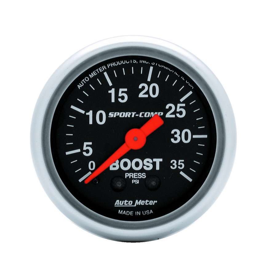 AUTOMETER 2-1/16in Sport Comp 0-35 Boost Gauge- 3304 AUTOMETER 2-1/16in Sport Comp 0-35 Boost Gauge- 3304