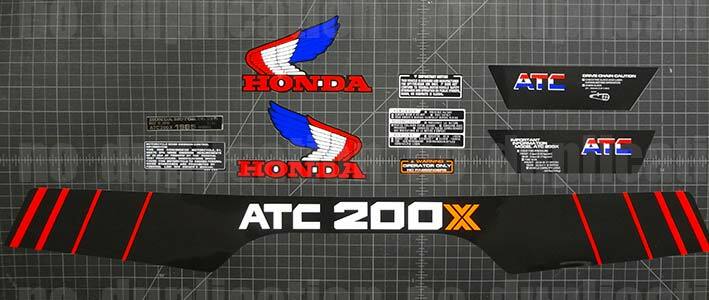 1985 85' ATC 200X trike 10pc decal vintage trike autocollant sticker 3 wheeler