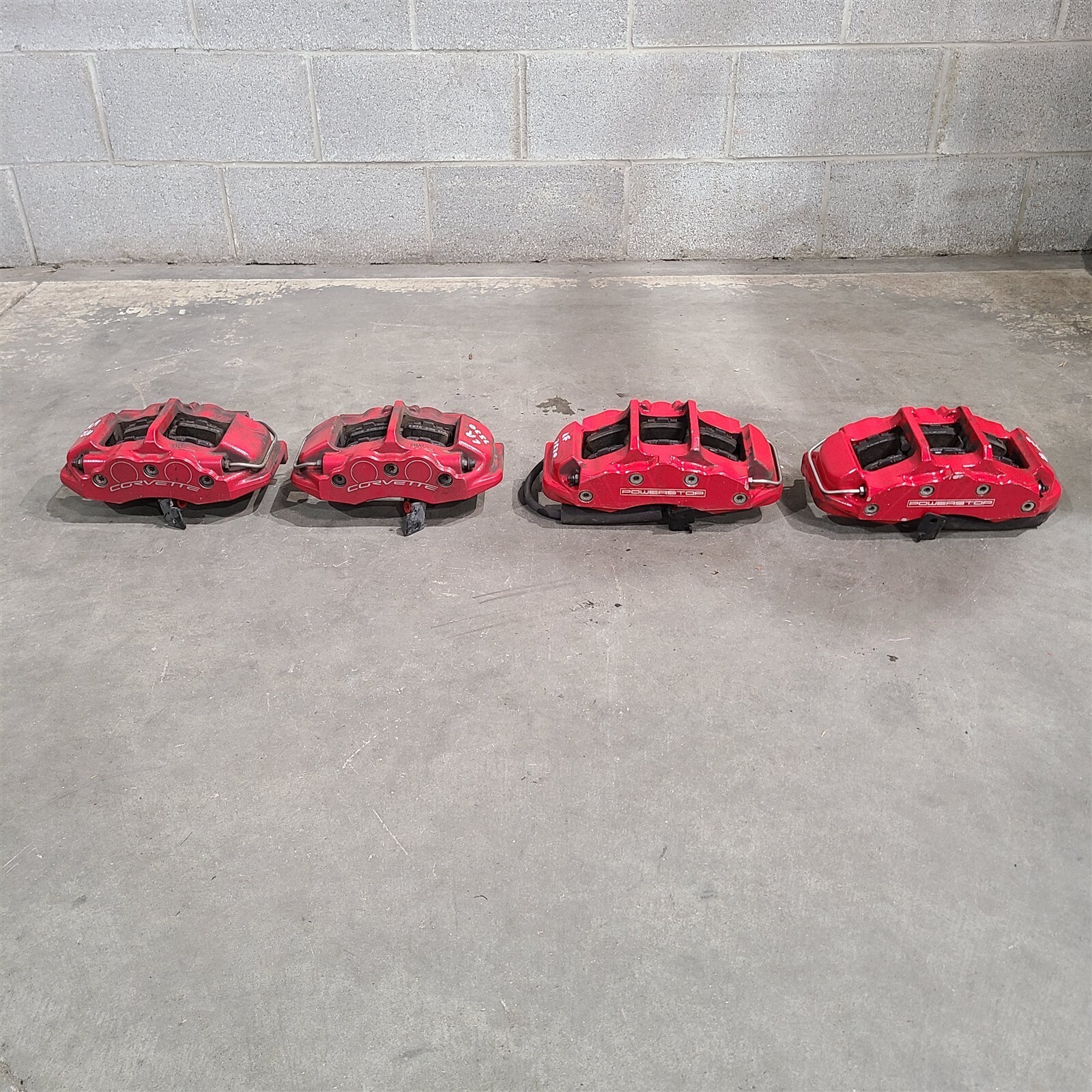 06-13 Corvette C6 Grand Sport Z06 Front Powerstop Rear Pbr Brake Calipers Aa7530