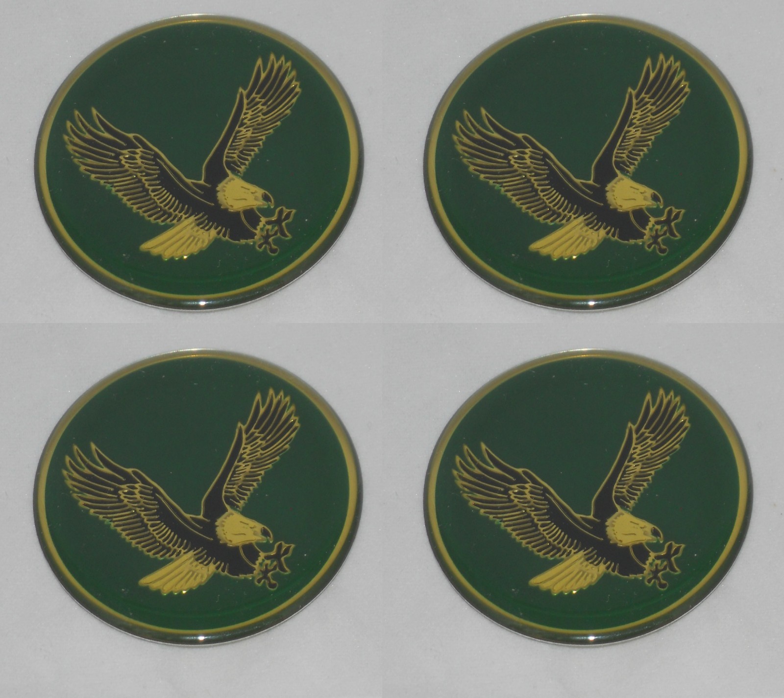 4 - GREEN BIRD EAGLE LOGO WHEEL RIM CENTER CAP ROUND DECAL STICKER 1-15/16\
