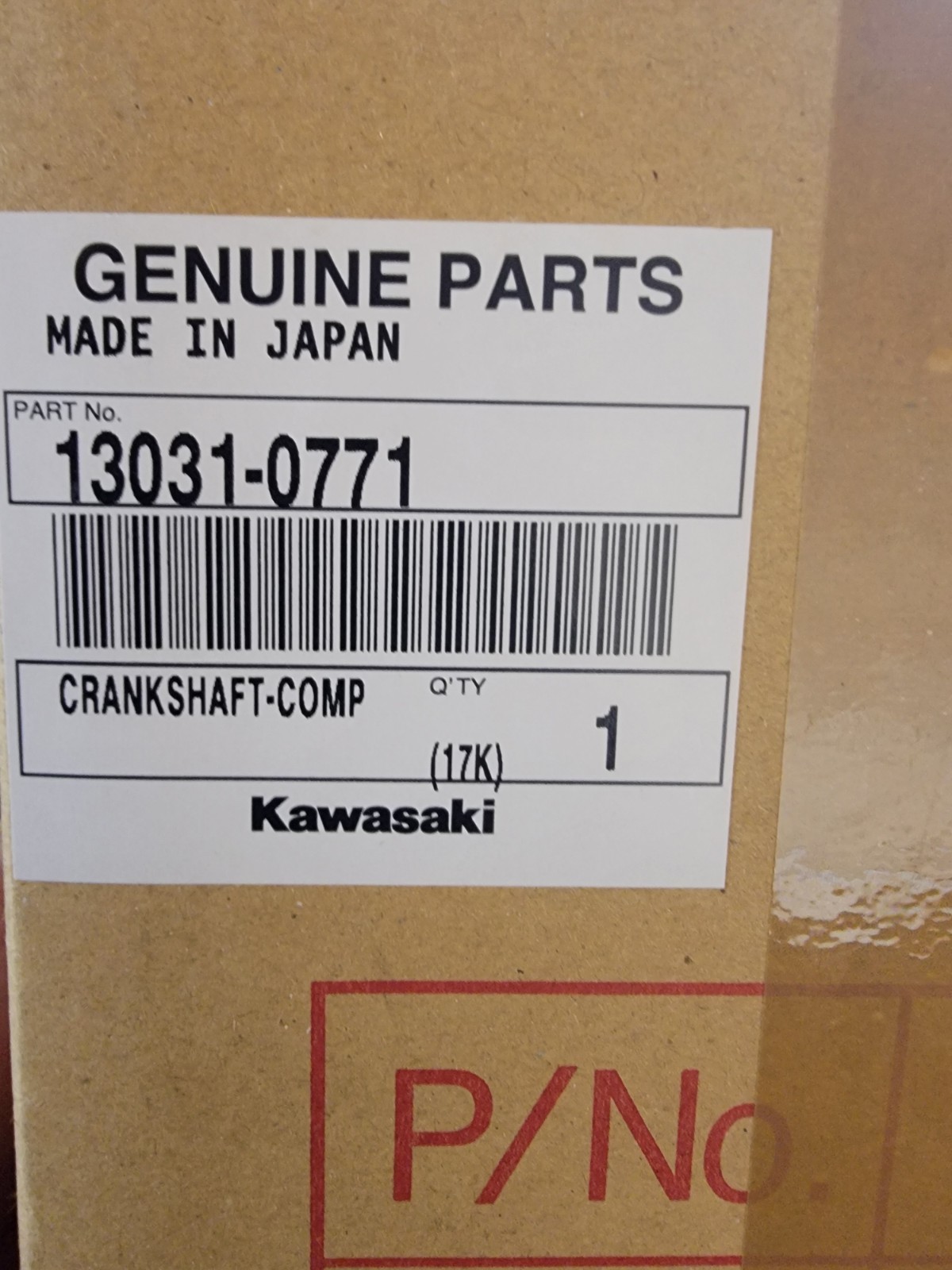 KAWASAKI KX100 Crankshaft Comp 13031-0771 Genuine JDM OEM KAWASAKI KX100 Crankshaft Comp 13031-0771 Genuine JDM OEM