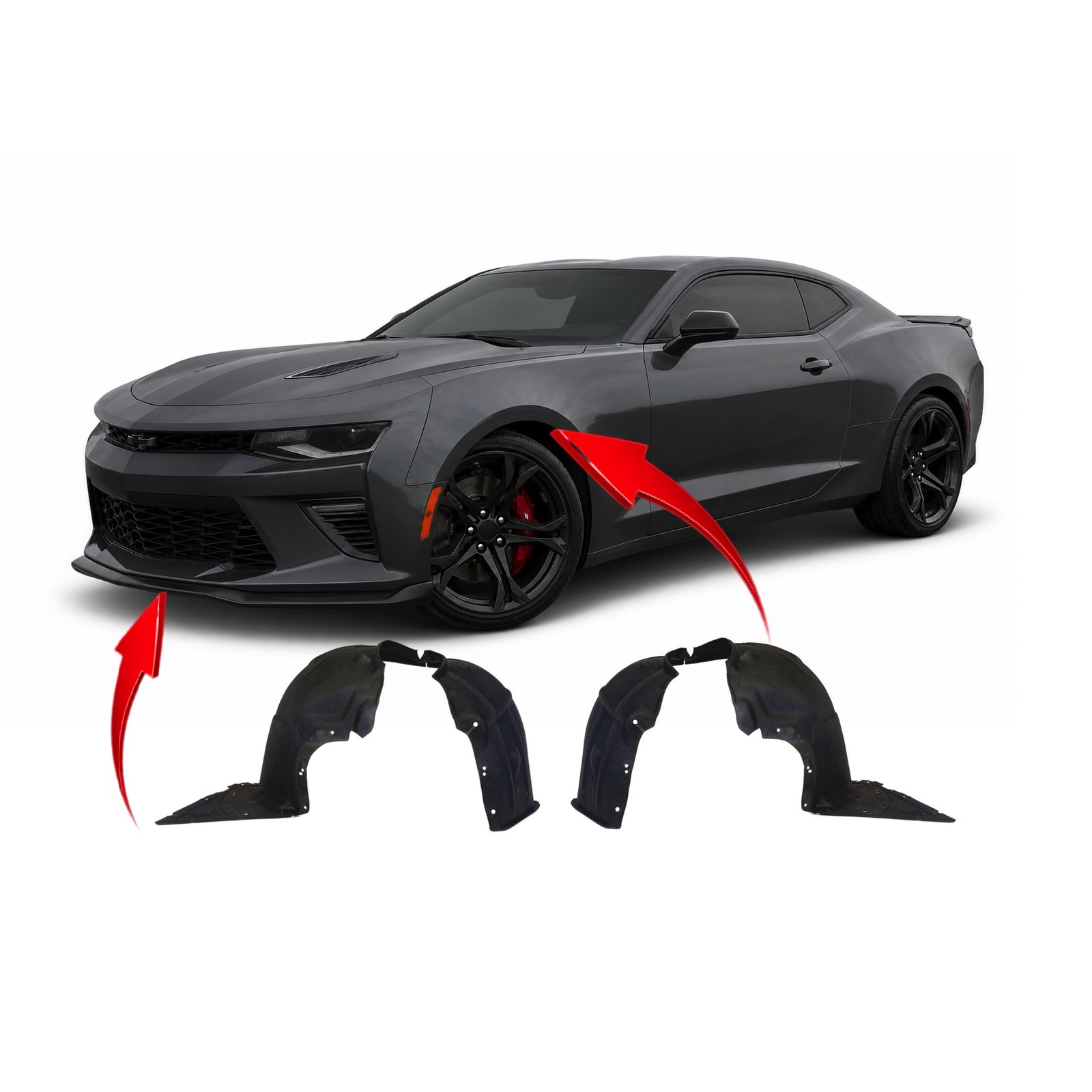 2016-2022 Chevy Camaro Coupe Set of 2 Fender Liners GM1248295 GM1249295 84169274