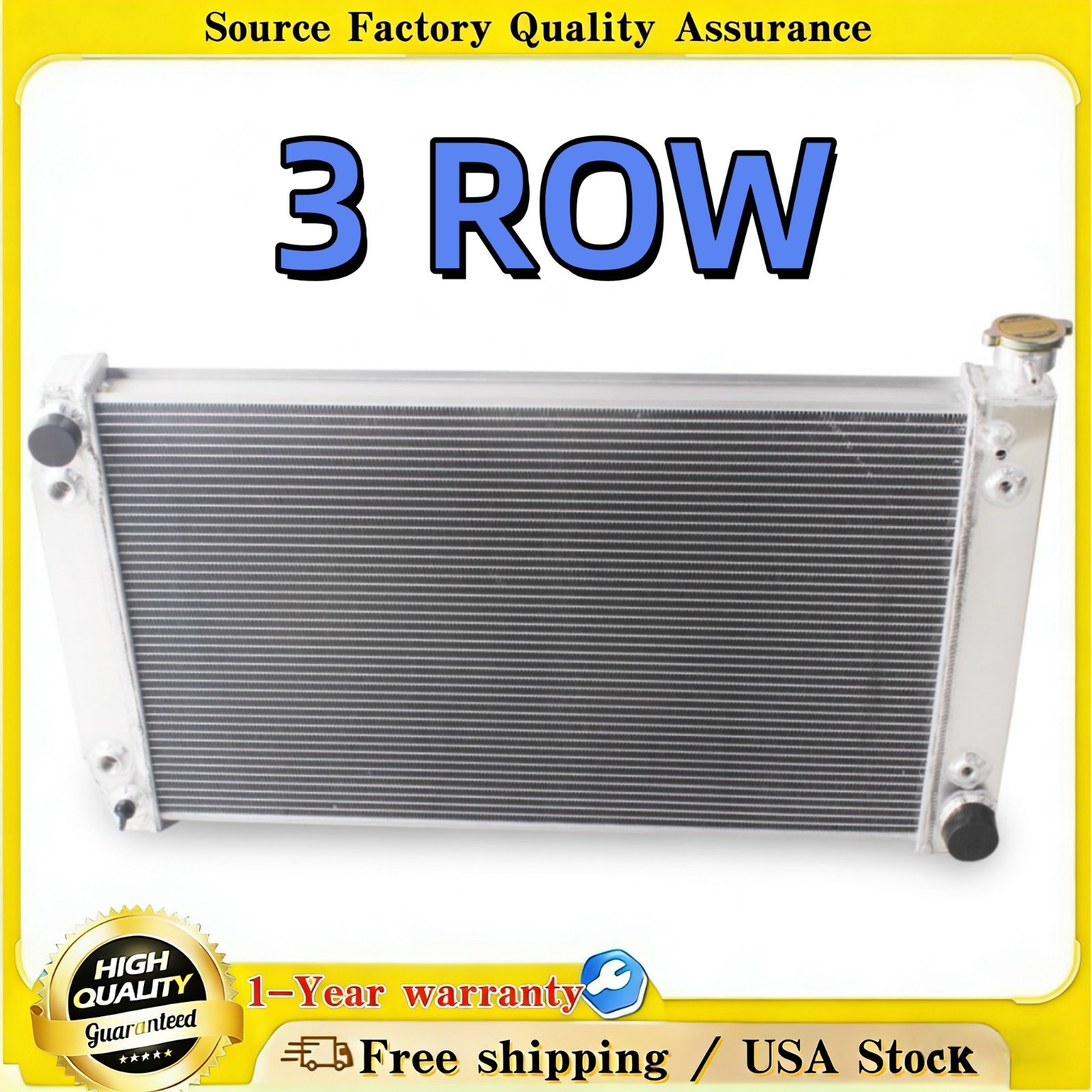 3Row Aluminum Radiator For 1992-1999 Chevy GMC C/K 1500 2500 3500 5.0L 5.7L 7.4L