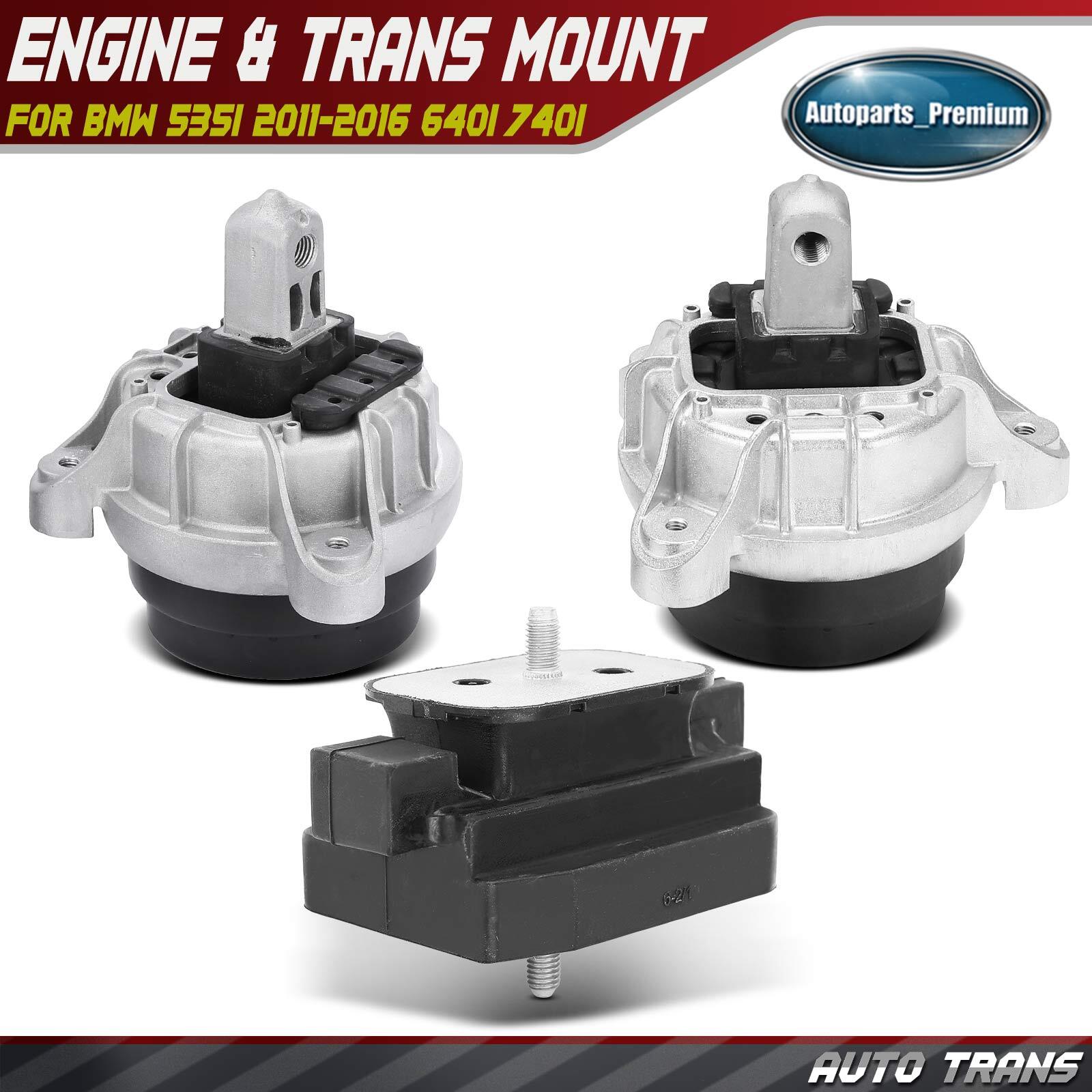 3x Automatic trans Engine Motor & Transmission Mount for BMW 535i 2011-2016 740I