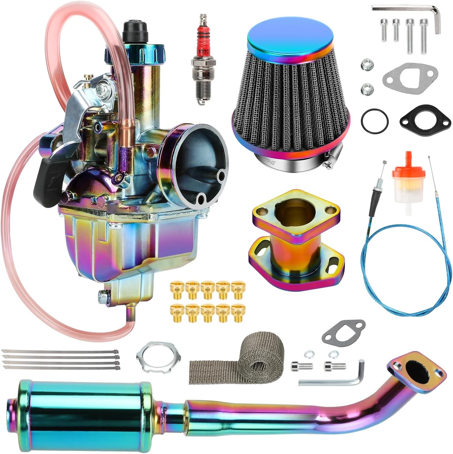VM22 26mm Carburetor Exhaust Muffler Kit For CT200U BT200X Baja GX160 Go Kart