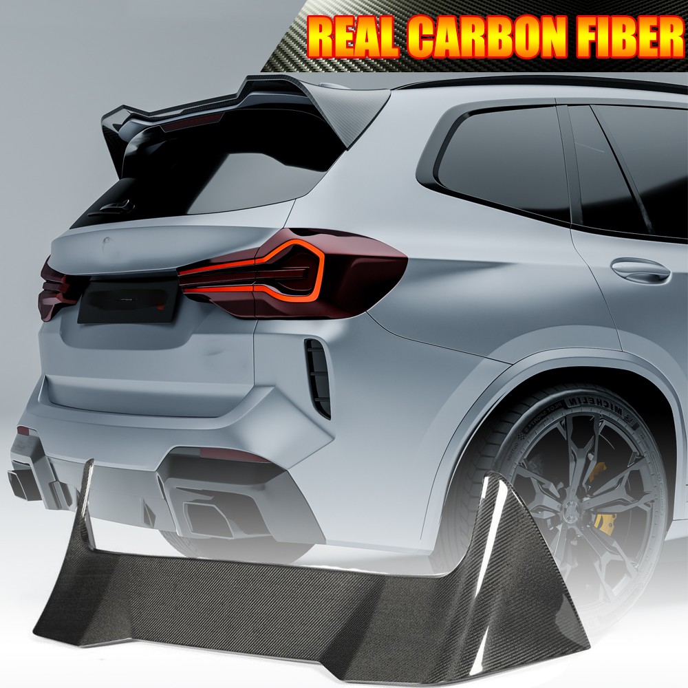For BMW iX3 G08 X3 G01 M40i 2019-2024 REAL CARBON Rear Roof Spoiler Window Wing