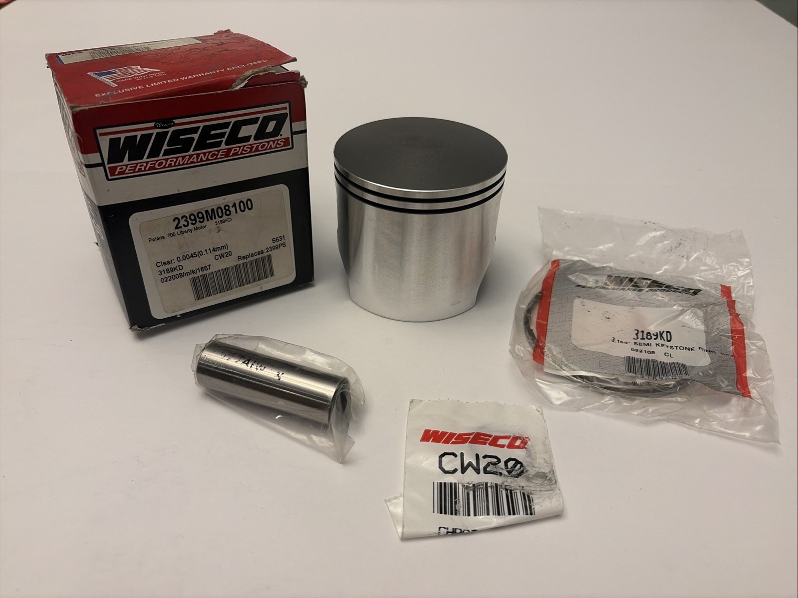 Wiseco 2399M08100 Pro-Lite Piston Kit Polaris 700 Indy Std Bore 81mm 99-01 Wiseco 2399M08100 Pro-Lite Piston Kit Polaris 700 Indy Std Bore 81mm 99-01