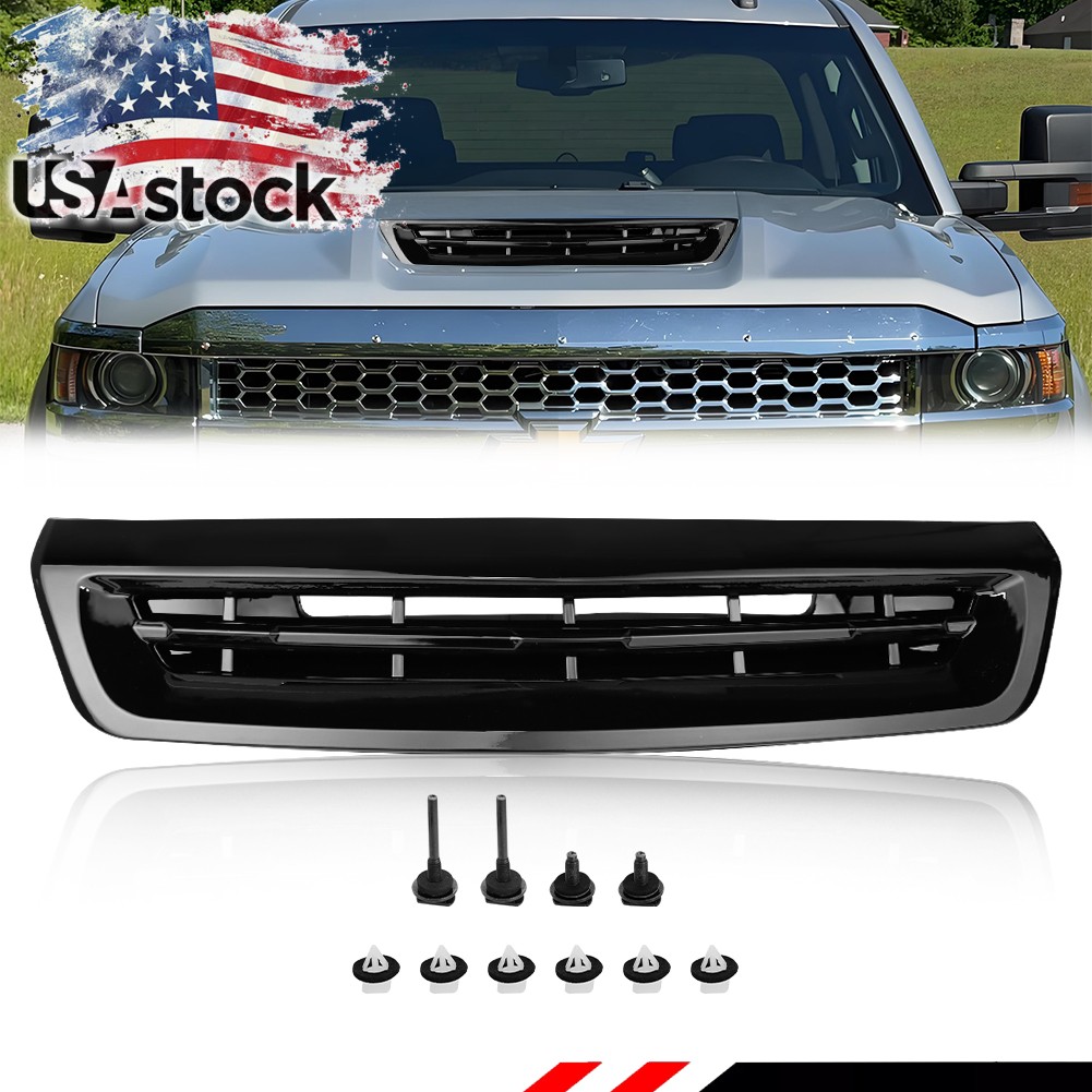 Black Hood Air Vent Scoop For 2017-2019 Chevy Silverado 2500 HD 3500 HD 84240941