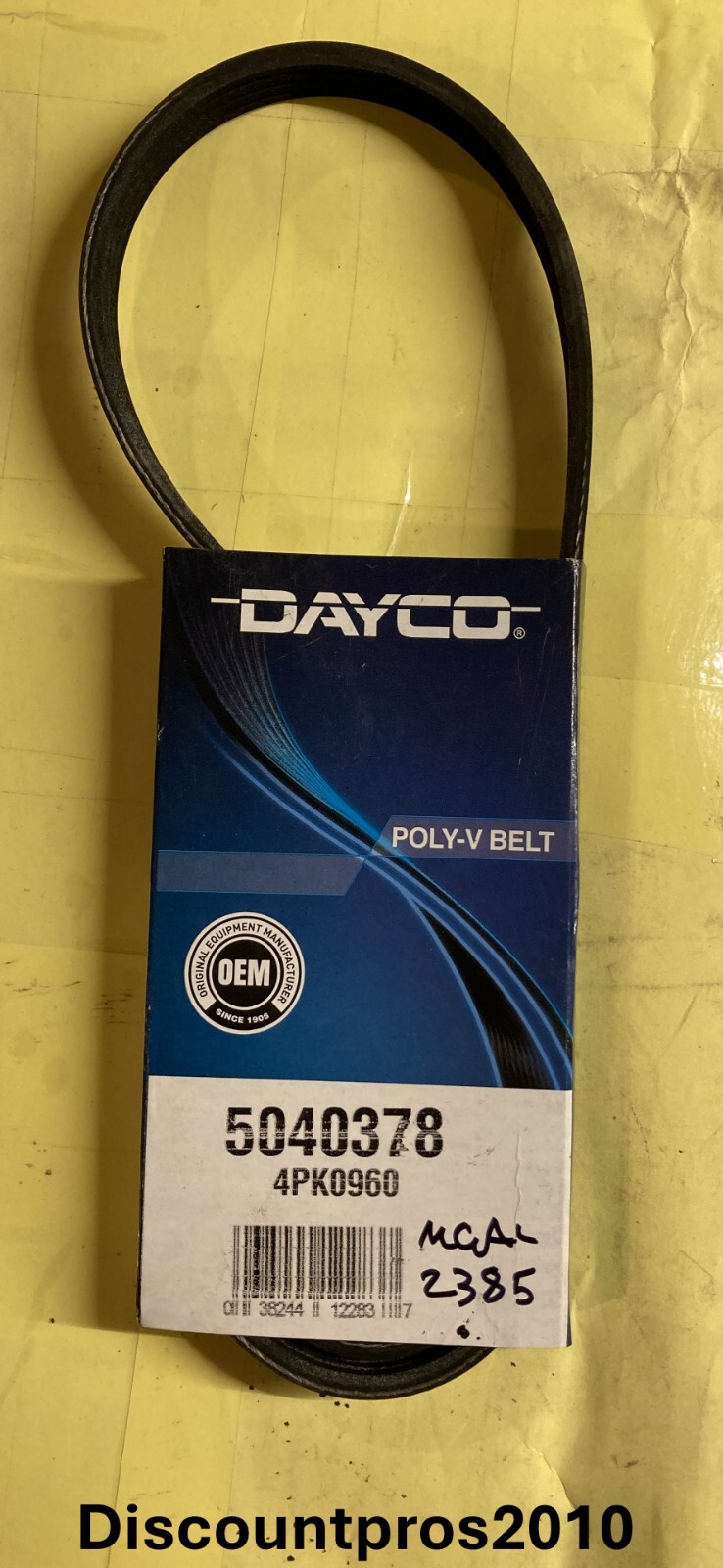 Dayco 5040378 Serpentine Belt Ford Acura Chevy GMC Hyundai Kia 1989-2010