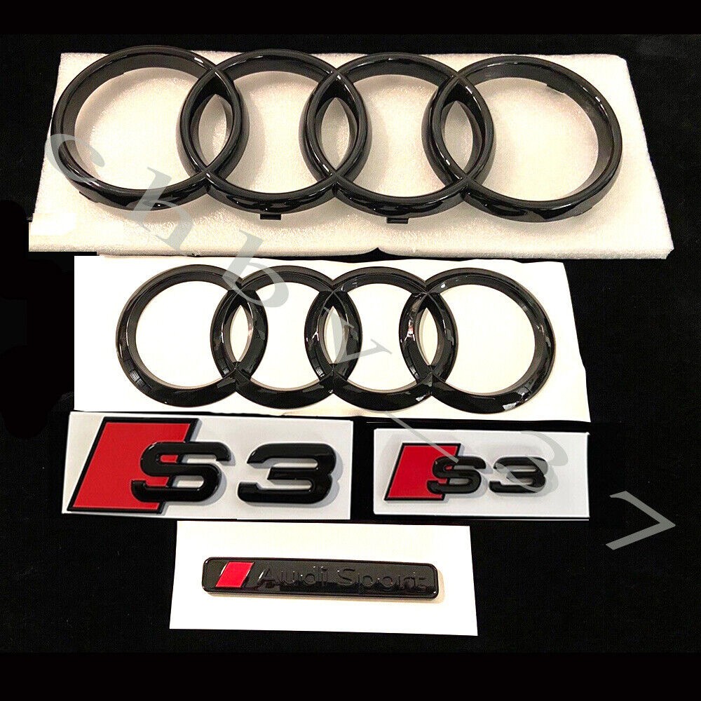 New Audi S3 Gloss Black Full Badges Package OEM Exclusive Pack For Audi S3 8V