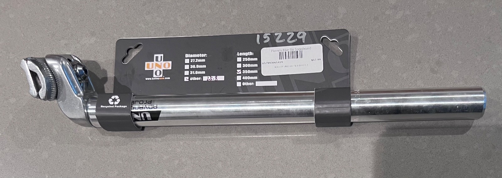 Kalloy Uno ST6392 Seatpost, 25.8 x 350mm, Silver 25.8X350mm Kalloy Uno ST6392 Seatpost, 25.8 x 350mm, Silver 25.8X350mm