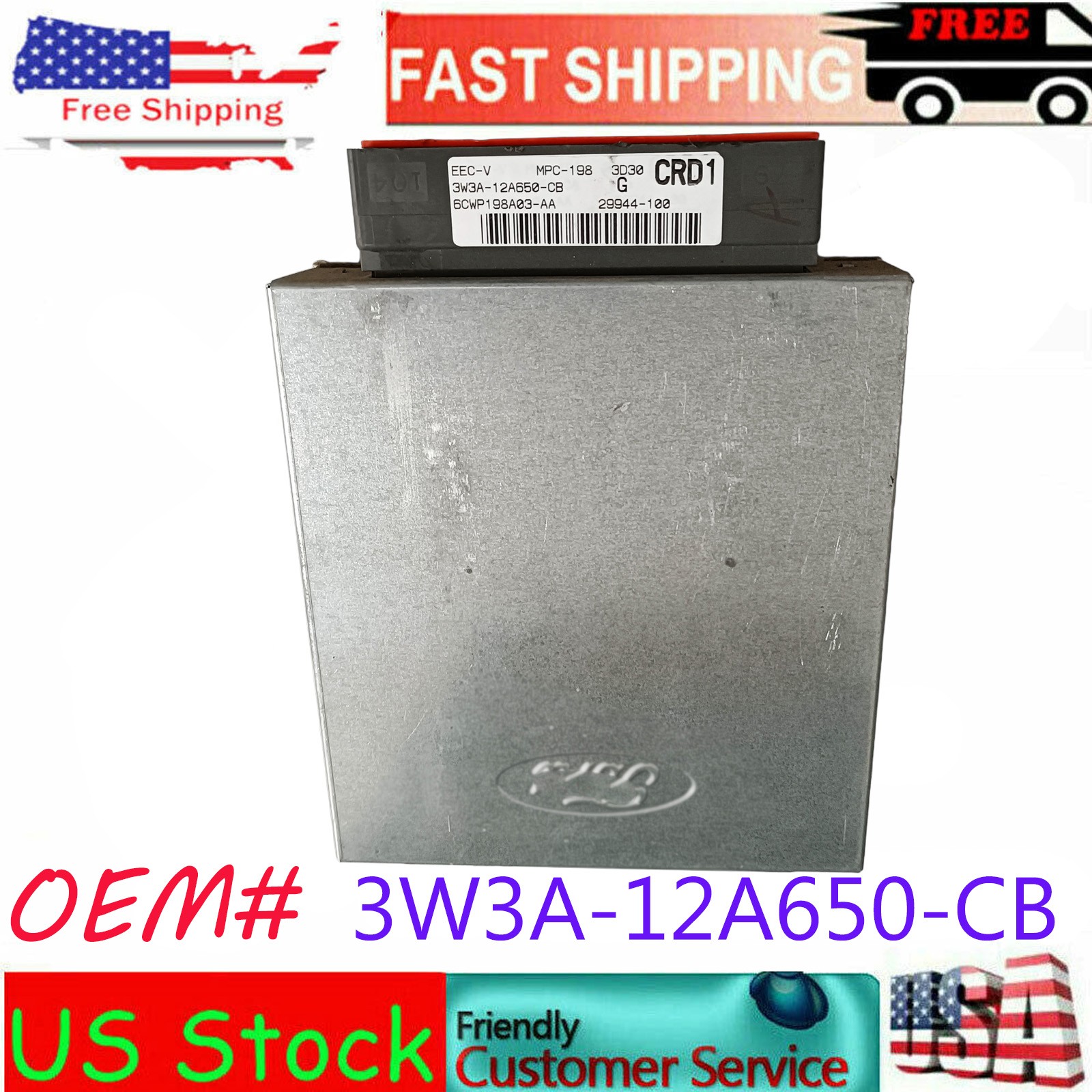 OEM 3W3A-12A650-CB, For 2003 Mercury MARAUDER 4.6L ECM PCM ECU
