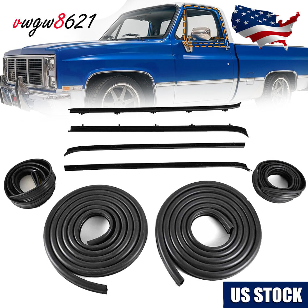 Complete Door Window Weatherstrip Seals Set Kit For 1985-1991 Chevy GMC C10/K10