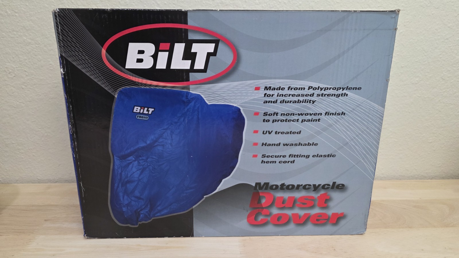 BiLT Motorcycle Dust Cover Blue XL Full Dress Tour UV Resistant Elastic Hem Soft