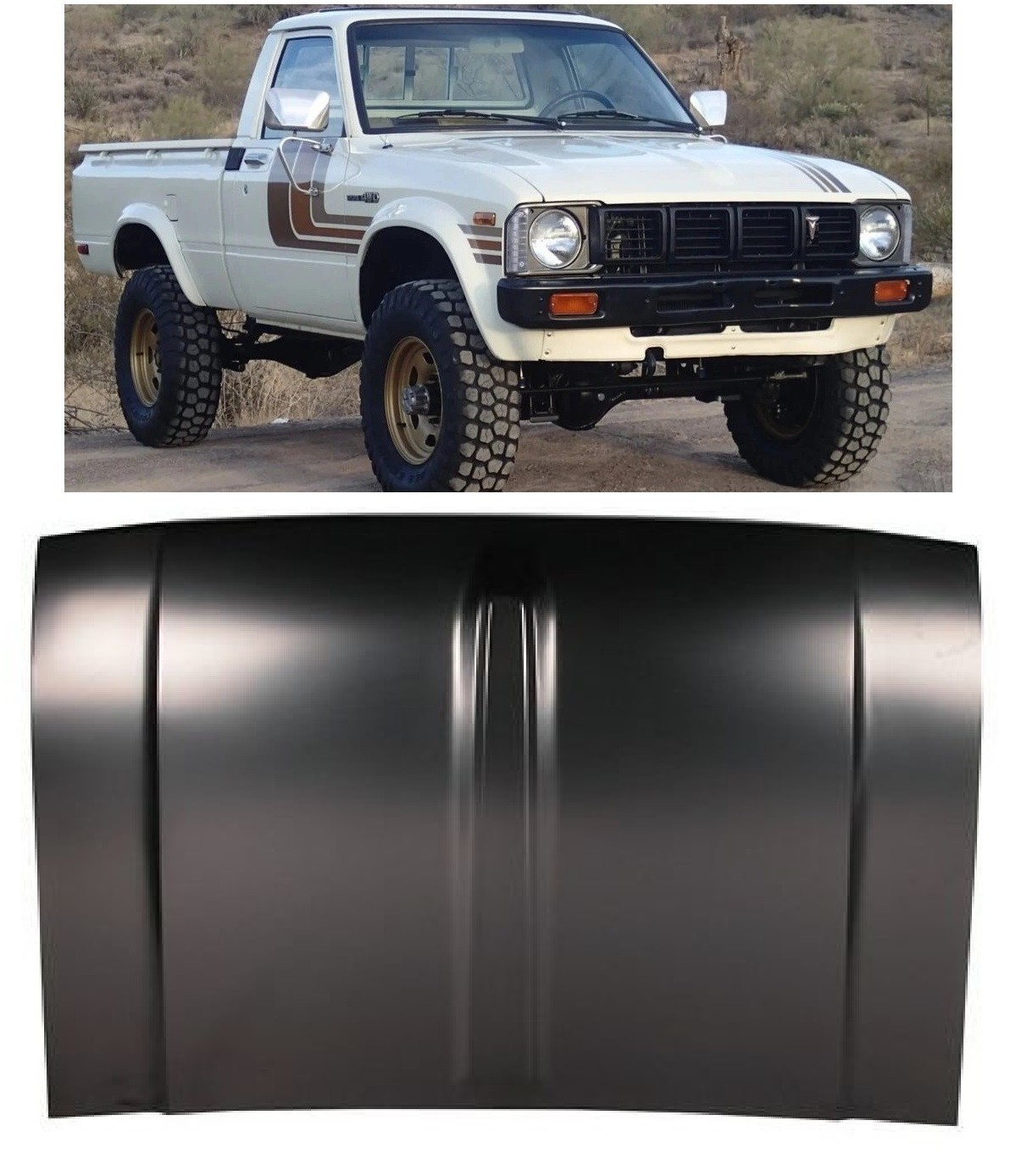 Hood for 1979-1983 TOYOTA PICKUP 2.2L L4 TO1230121 5330189115 Hood Panel Hood for 1979-1983 TOYOTA PICKUP 2.2L L4 TO1230121 5330189115 Hood Panel