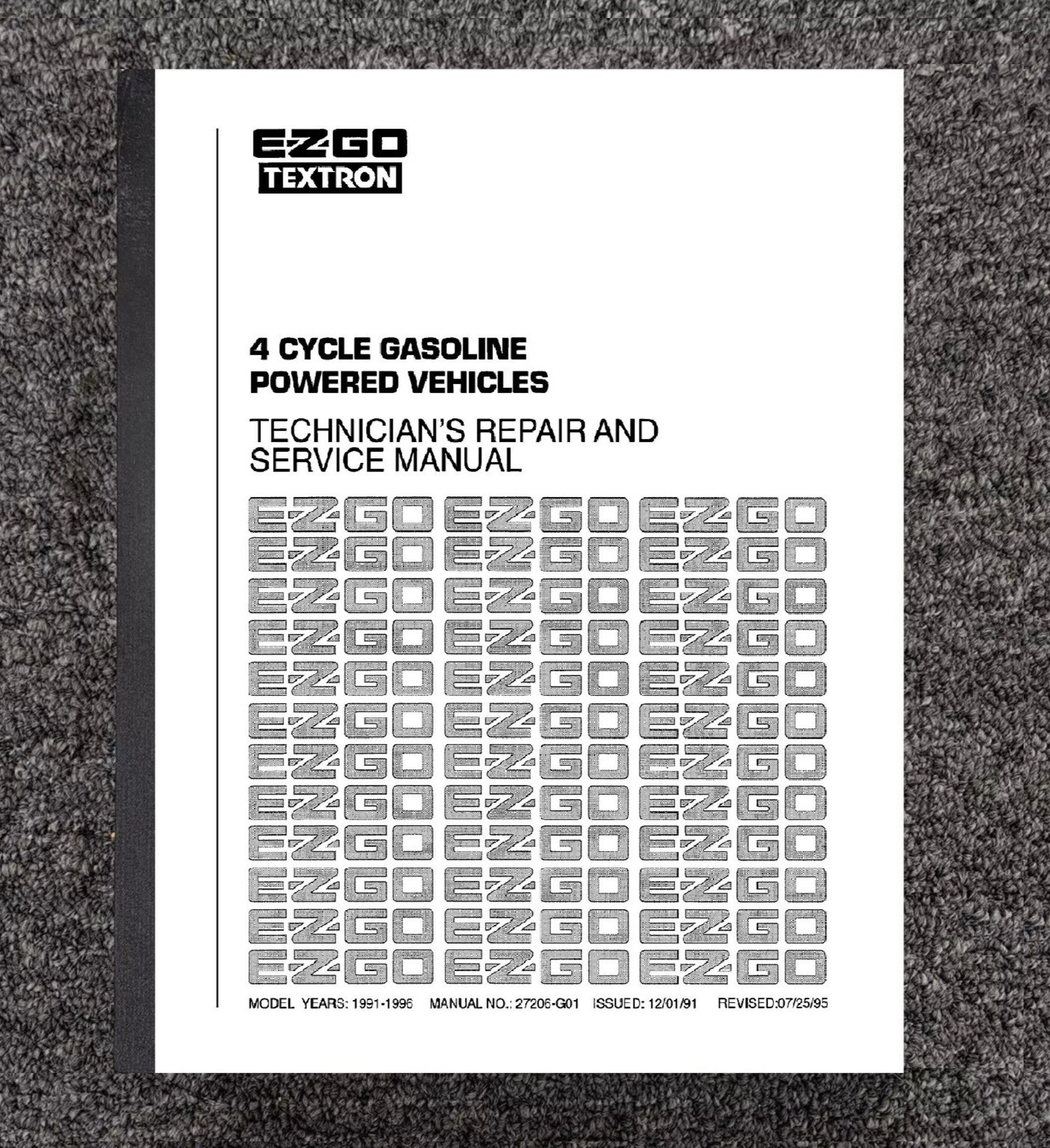 1992 - 1994 Golf Cart Workshop Manual Fits EZGO BC-360 4-Cycle
