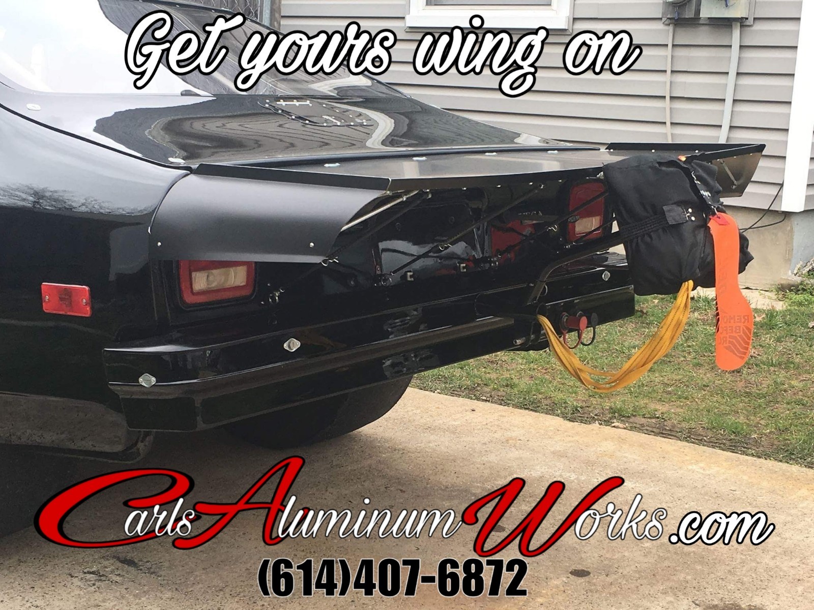 Chevy Vega 74/77 Pro Racing Wing Polished Black Brushed Satin