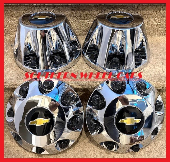 4X SET for 11-2024 Silverado Dually Wheel Center Cap Front & Rear Dual Hub Caps 4X SET for 11-2024 Silverado Dually Wheel Center Cap Front & Rear Dual Hub Caps