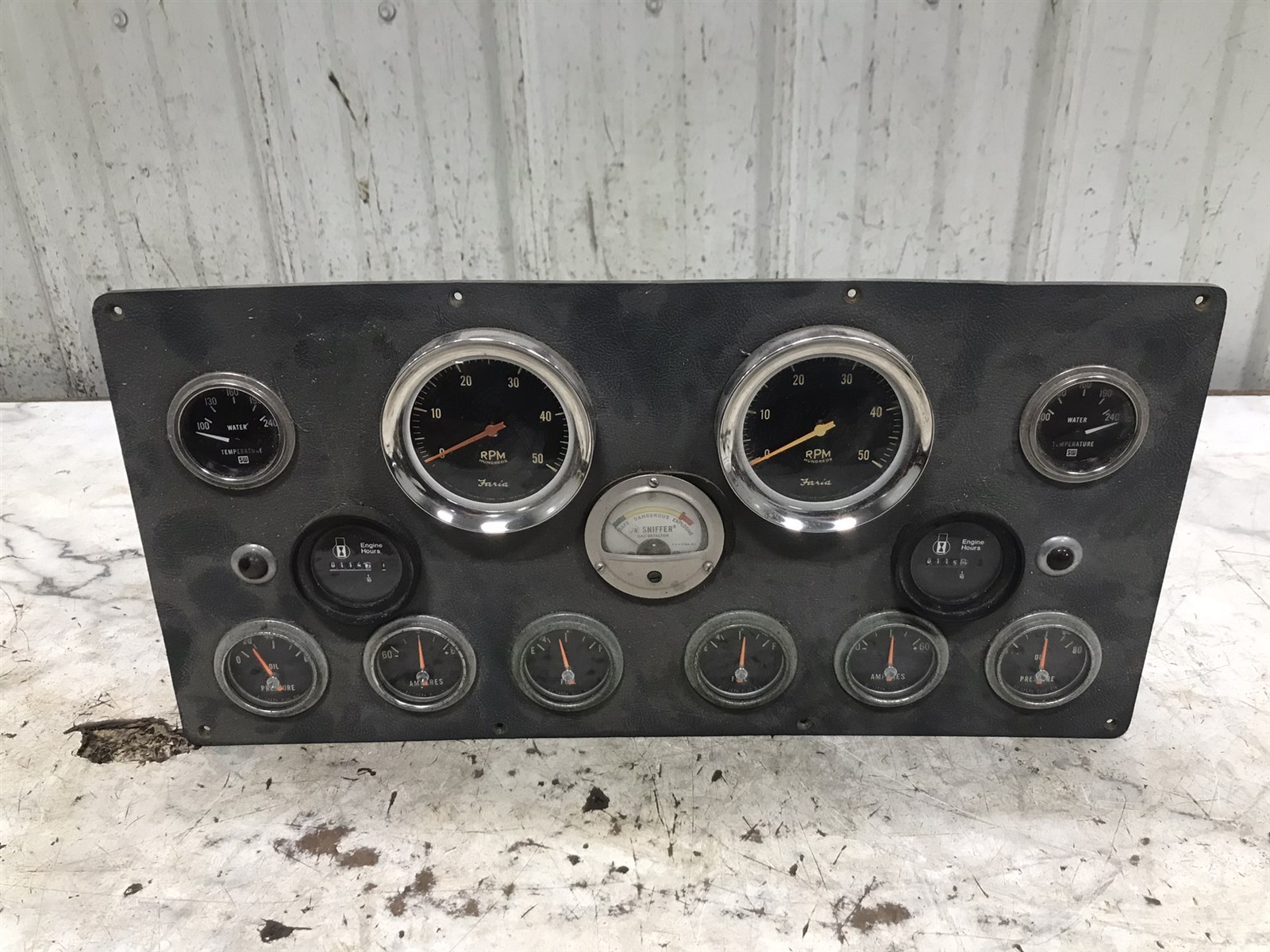 73 Trojan Yachts 440 Boat dash panel board gauges tachometers
