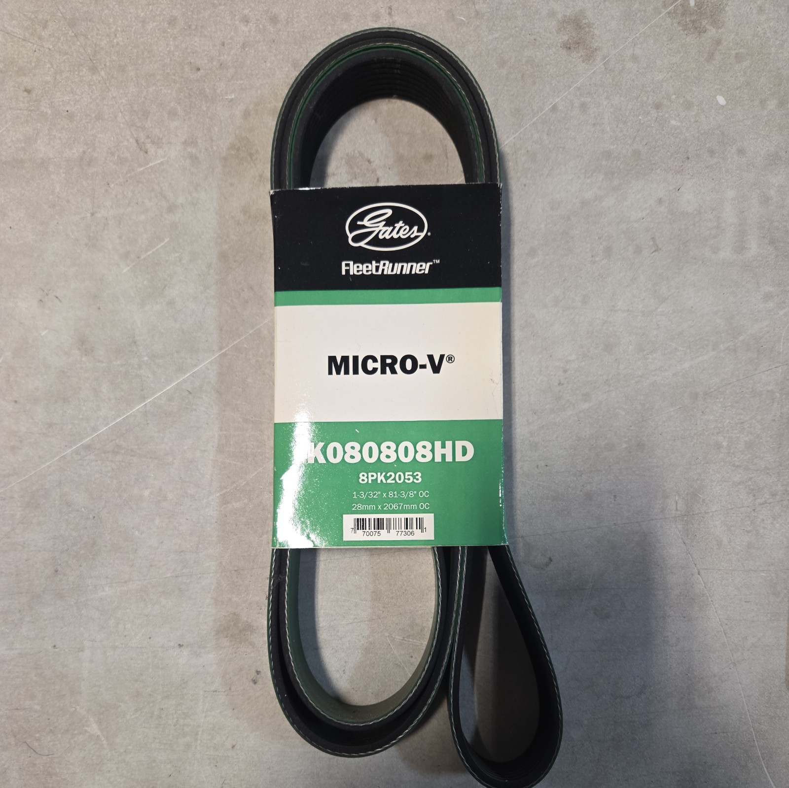 Genuine Gates FleetRunner Heavy-Duty Micro-V Serpentine Drive Belt K080808HD