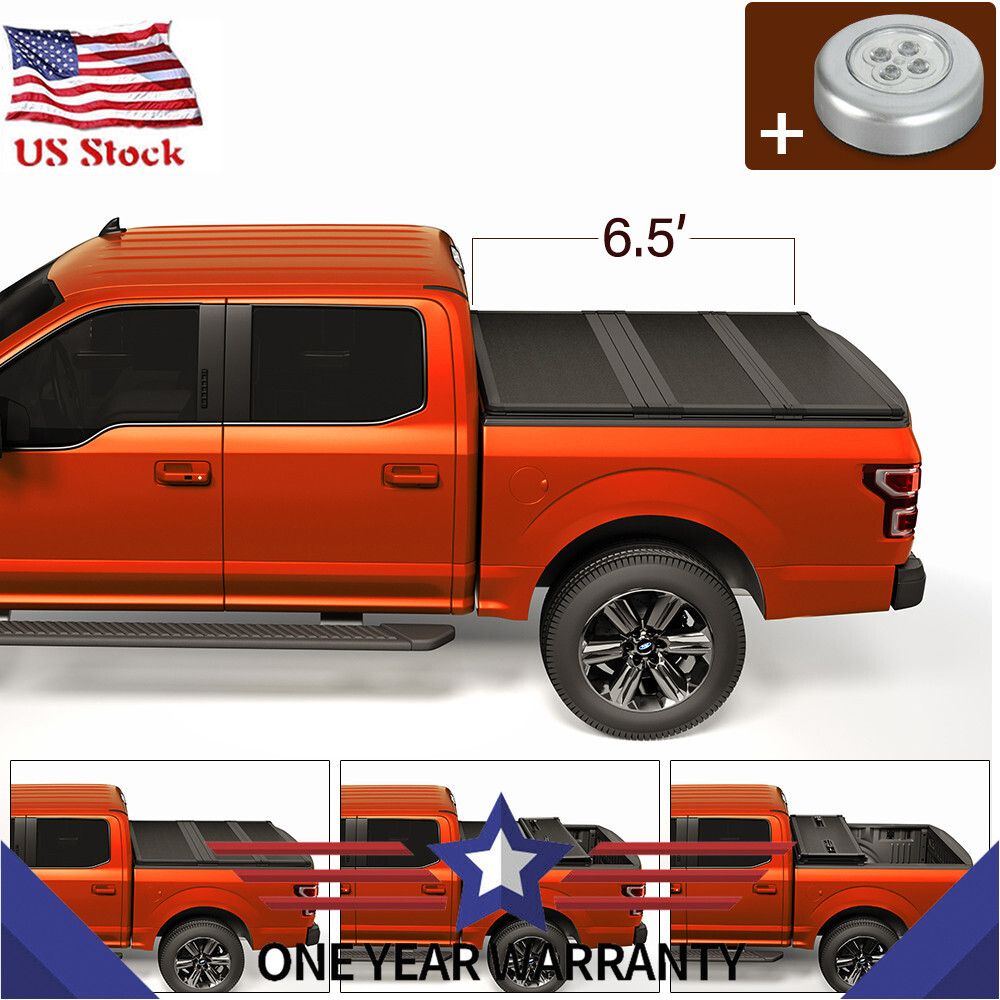 6.5ft 6.6ft Tri-Fold Hard FRP Tonneau Cover Fit For 04-14 Ford F-150 Truck Bed 6.5ft 6.6ft Tri-Fold Hard FRP Tonneau Cover Fit For 04-14 Ford F-150 Truck Bed