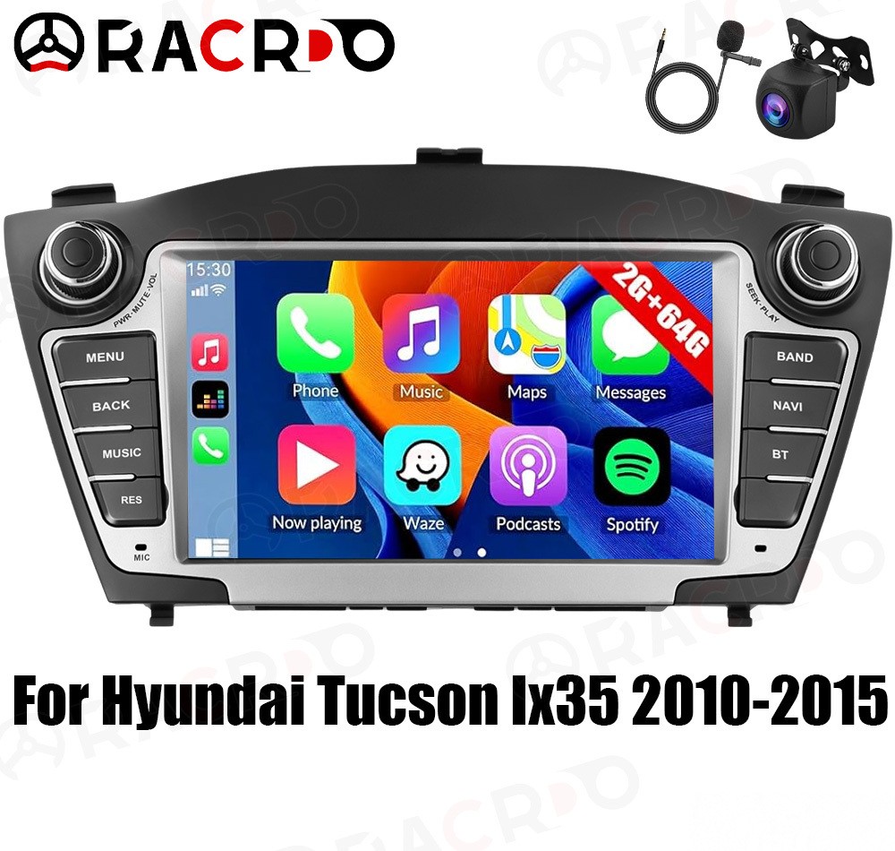Android 15 Car Stereo Radio GPS Carplay For Hyundai Tucson Ix35 2010-2015 Camera