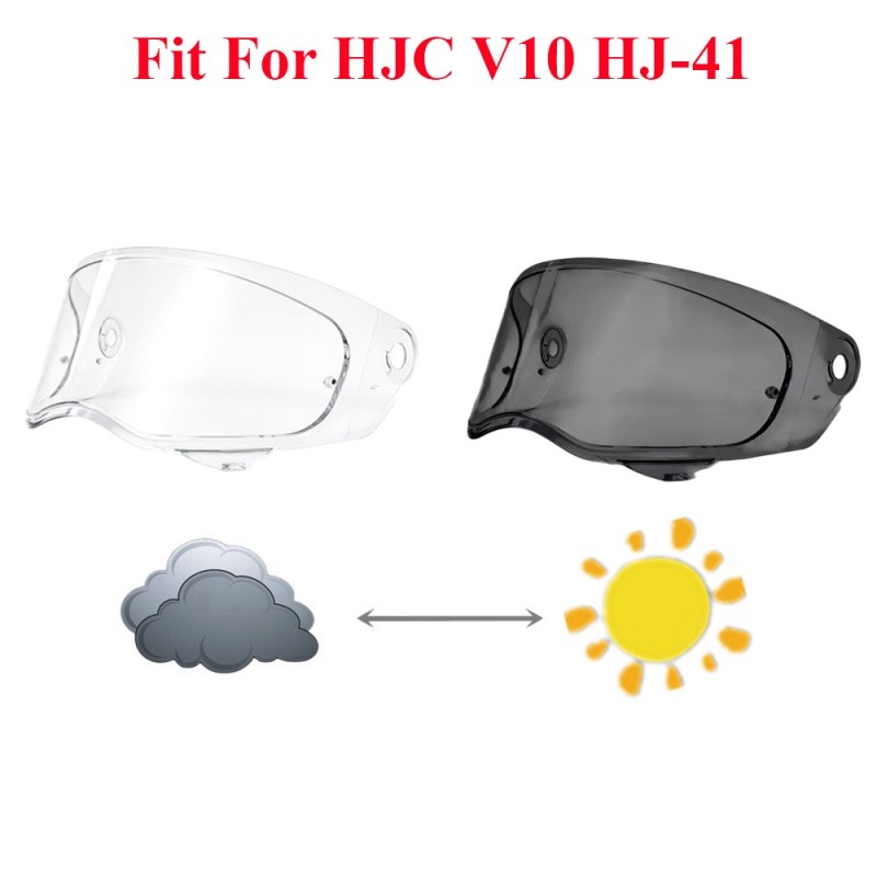 Photochromic Visor For HJC V10 HJ41 Replacement Motorcycle Helmet Shield Lens 