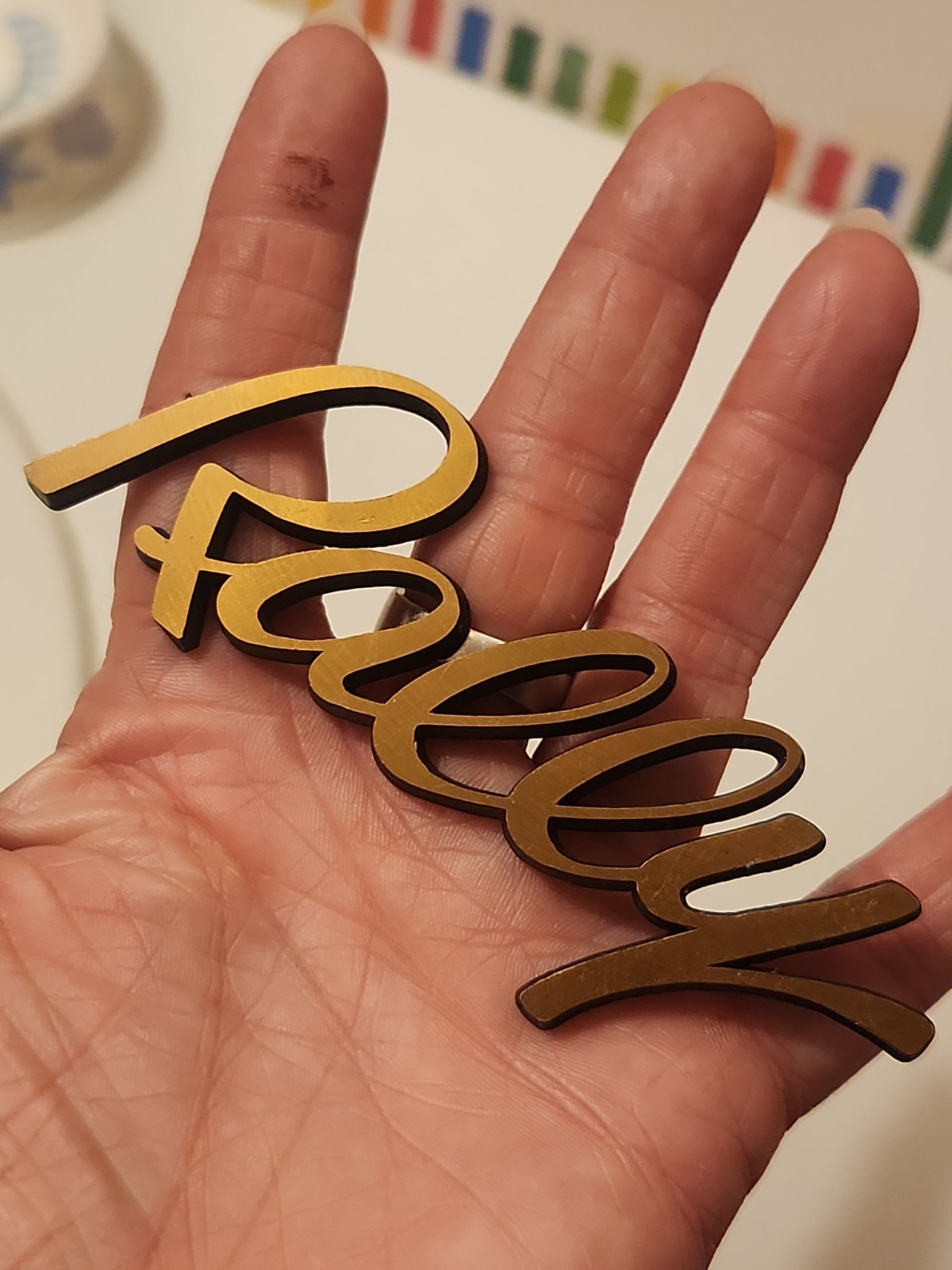 Vtg OEM Vespa Rally Legshield Emblem Badge Original Metal Script Piaggio 180 200