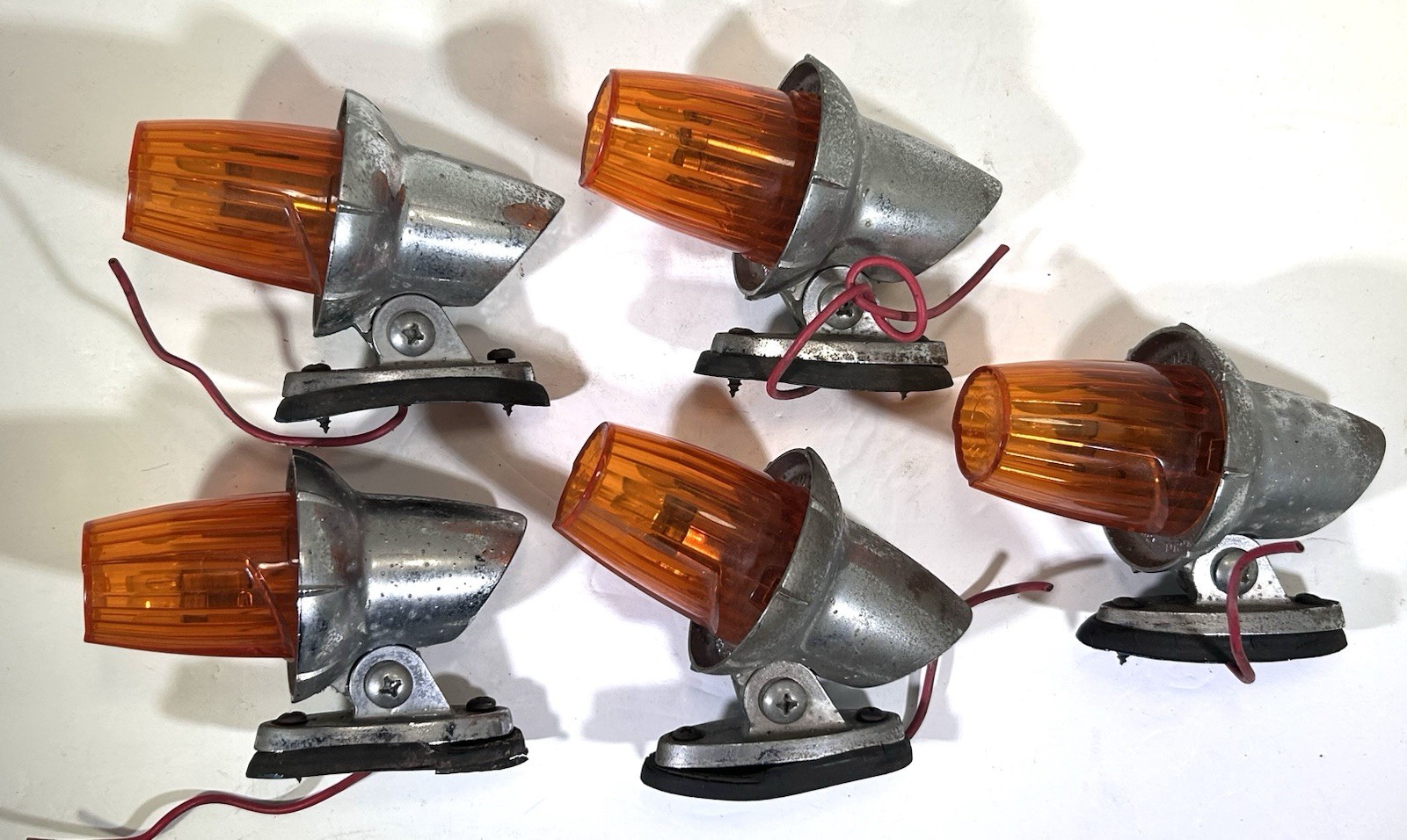 Vintage Signal-Stat Truck Cab Marker Lights Lot of 5 Amber Lens Chrome Intl Harv Vintage Signal-Stat Truck Cab Marker Lights Lot of 5 Amber Lens Chrome Intl Harv