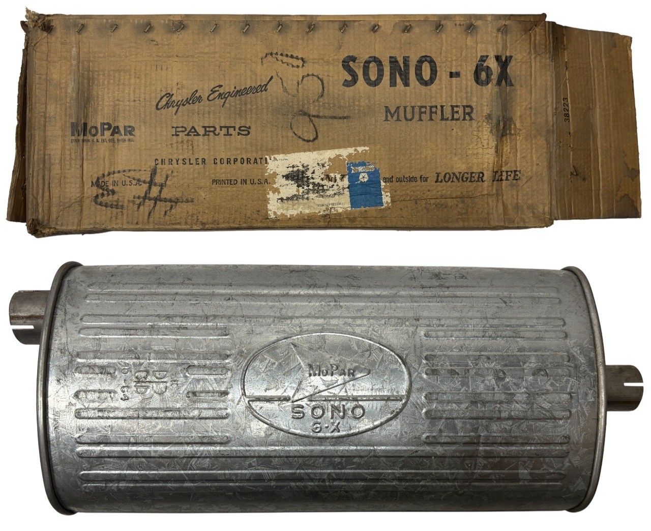 New Old Stock Muffler for 1963-64 413 CI Models Mopar #2122834 New Old Stock Muffler for 1963-64 413 CI Models Mopar #2122834