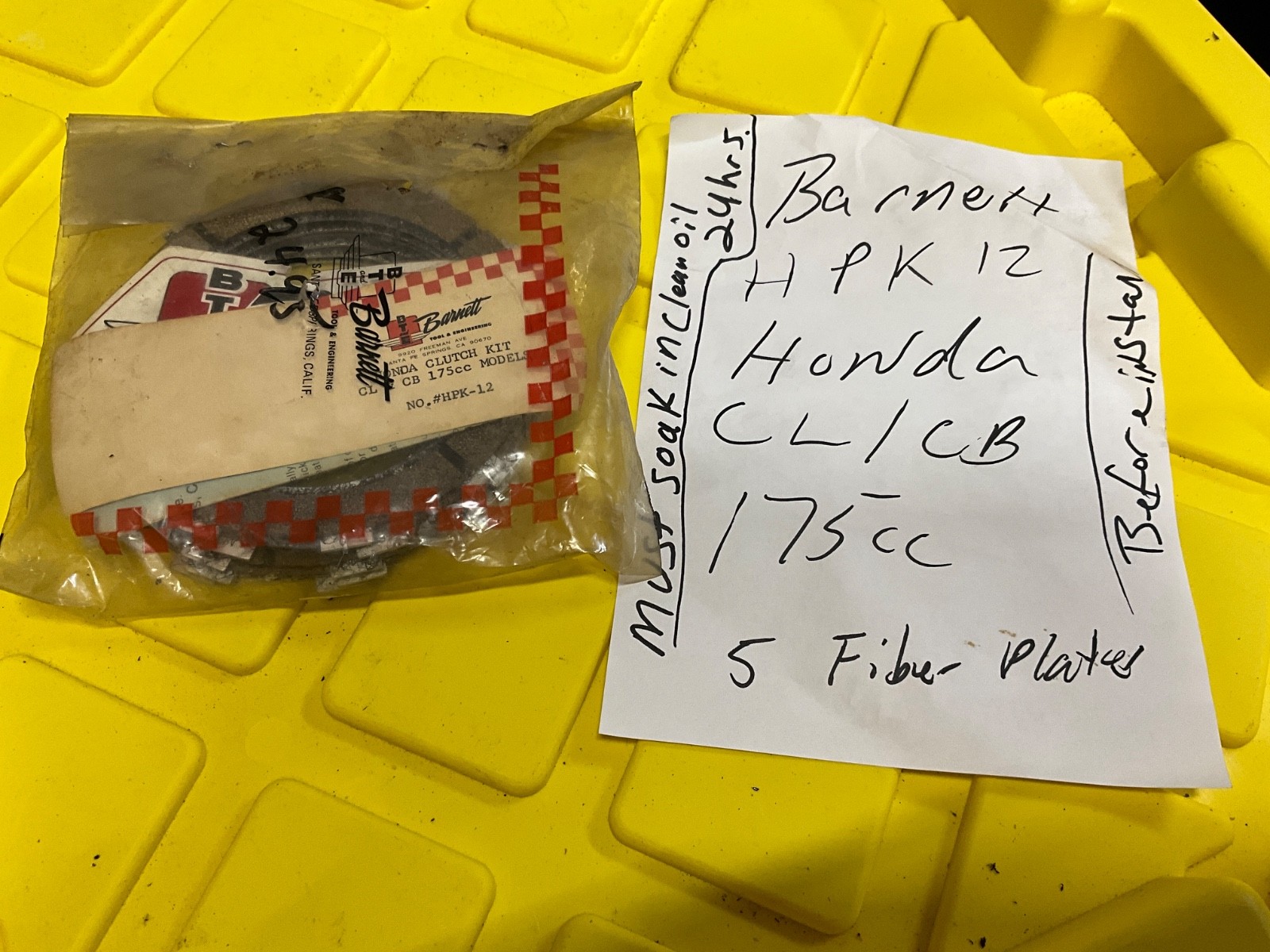NOS BARNETT HPK12 cl cb 175 cb175 cl175 5 fiber clutch plates