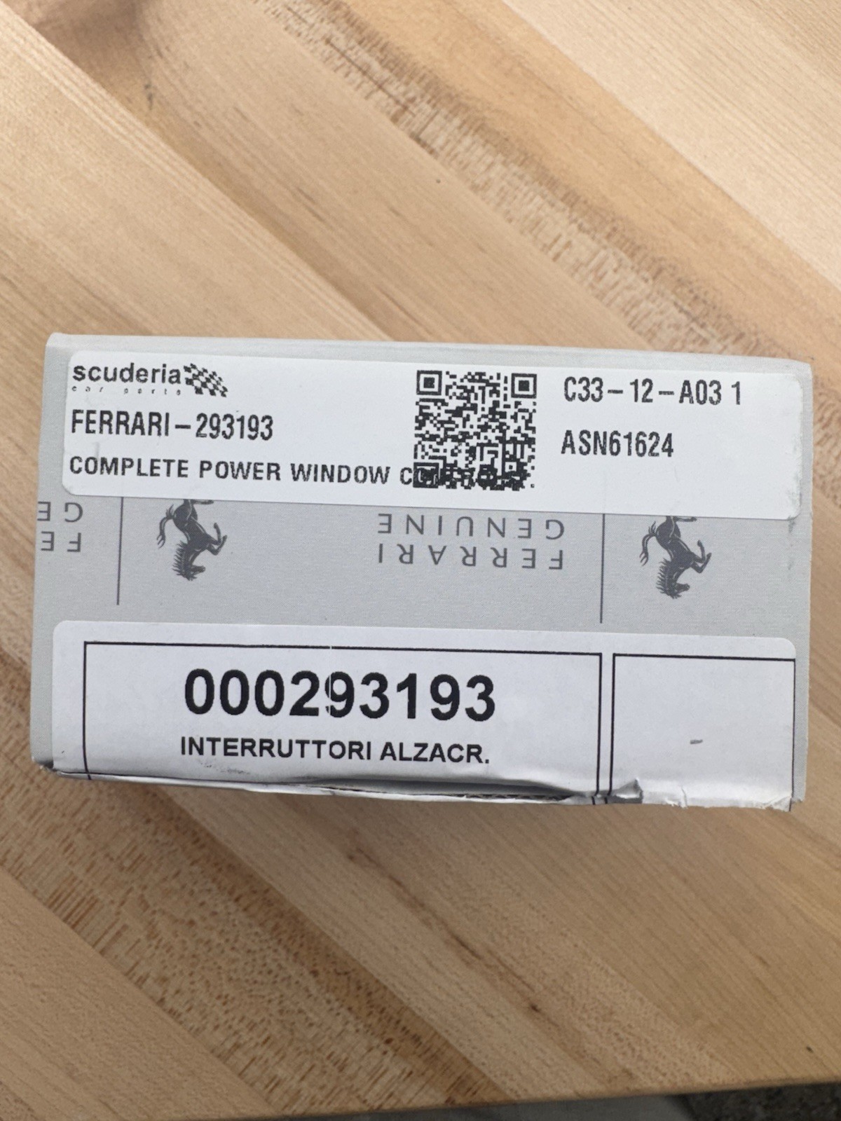 Ferrari Complete Power Window Controls Part#: 293193 Ferrari Complete Power Window Controls Part#: 293193