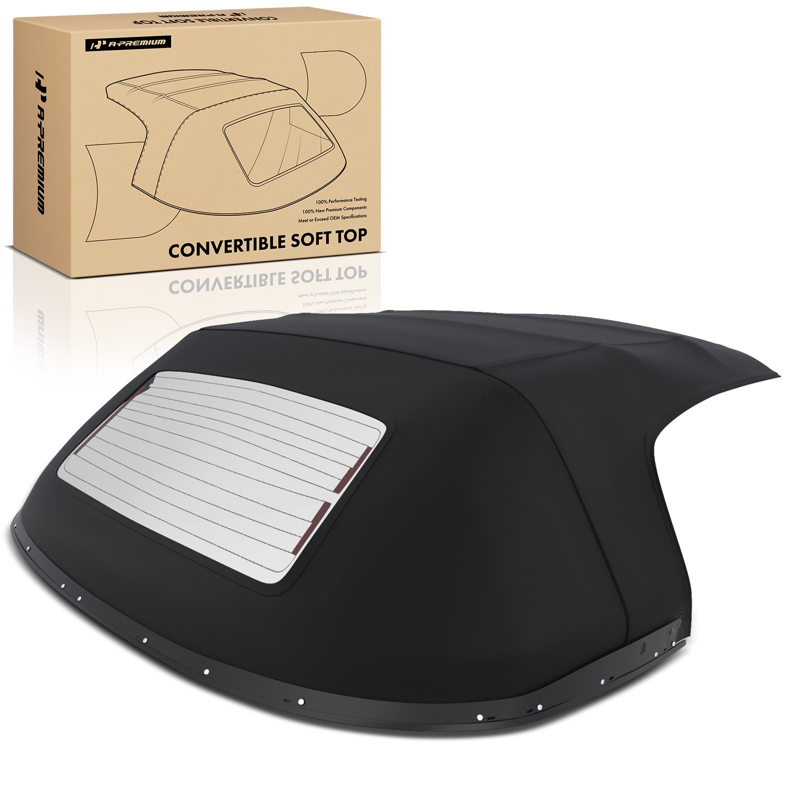 A-Premium Black Convertible Soft Top for Mazda Miata 1990-2005 w/ Glass Window