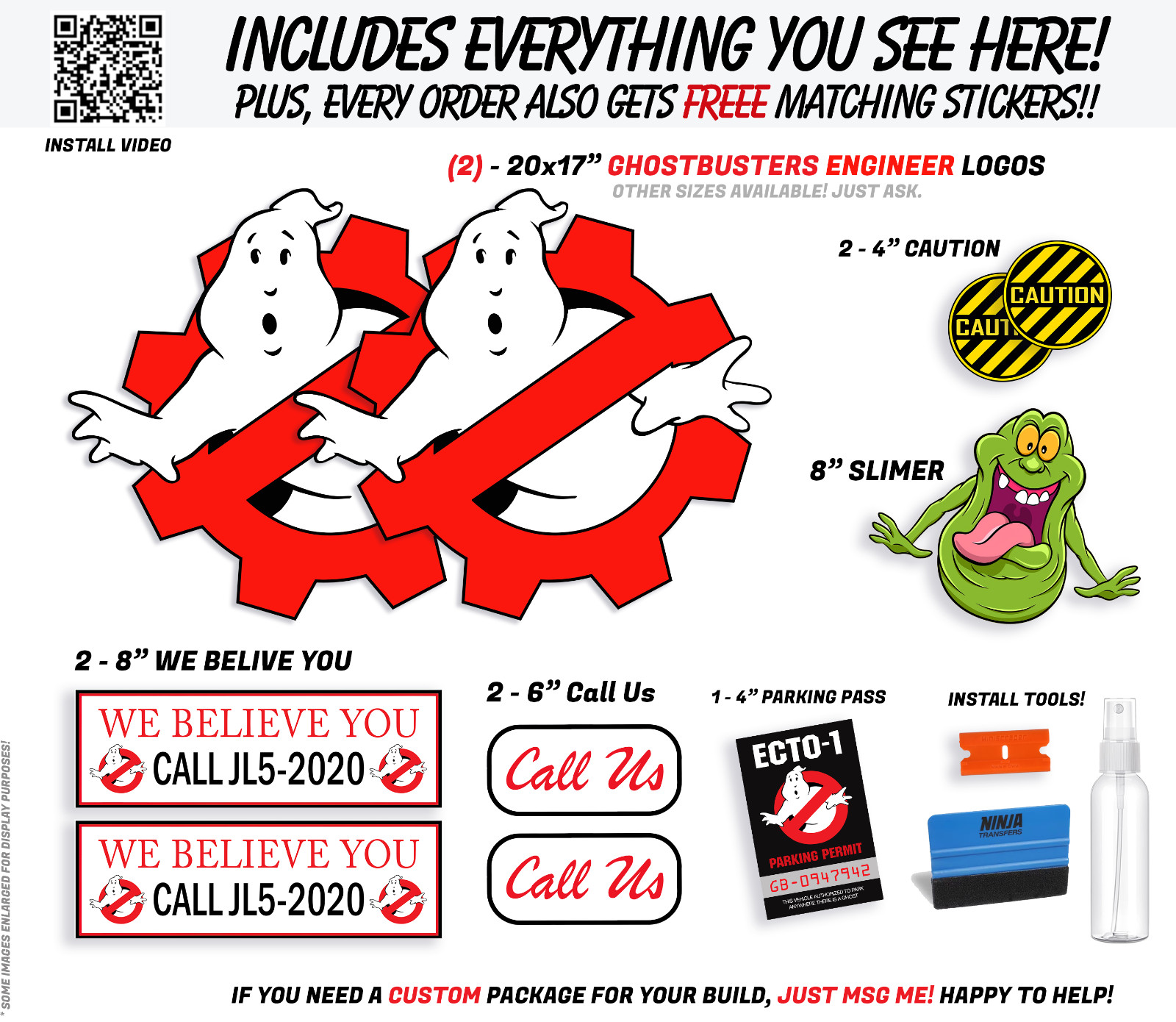 Ghostbusters Engineer CLING Set 2 Waterproof/UVproof Removable cling decals Ghostbusters Engineer CLING Set 2 Waterproof/UVproof Removable cling decals