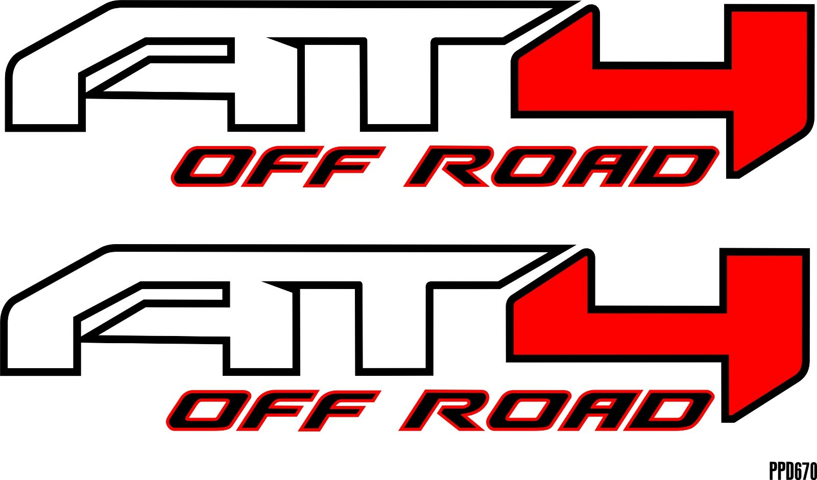 *AT4 Off Road CUSTOM WHITE Bed Fender Decals (2019-2022) GMC SIERRA GM USA