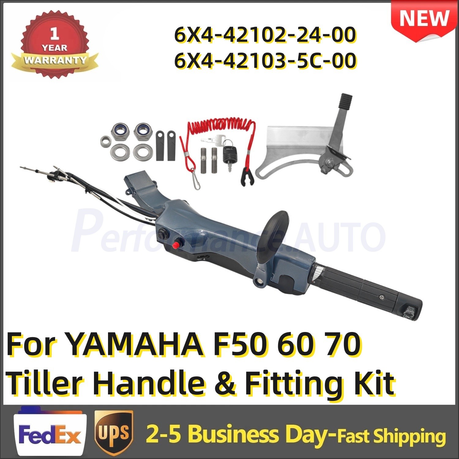 6X4-42102-24-00 6X4-42103-5C-00 For YAMAHA F50 60 70 Tiller Handle & Fitting Kit