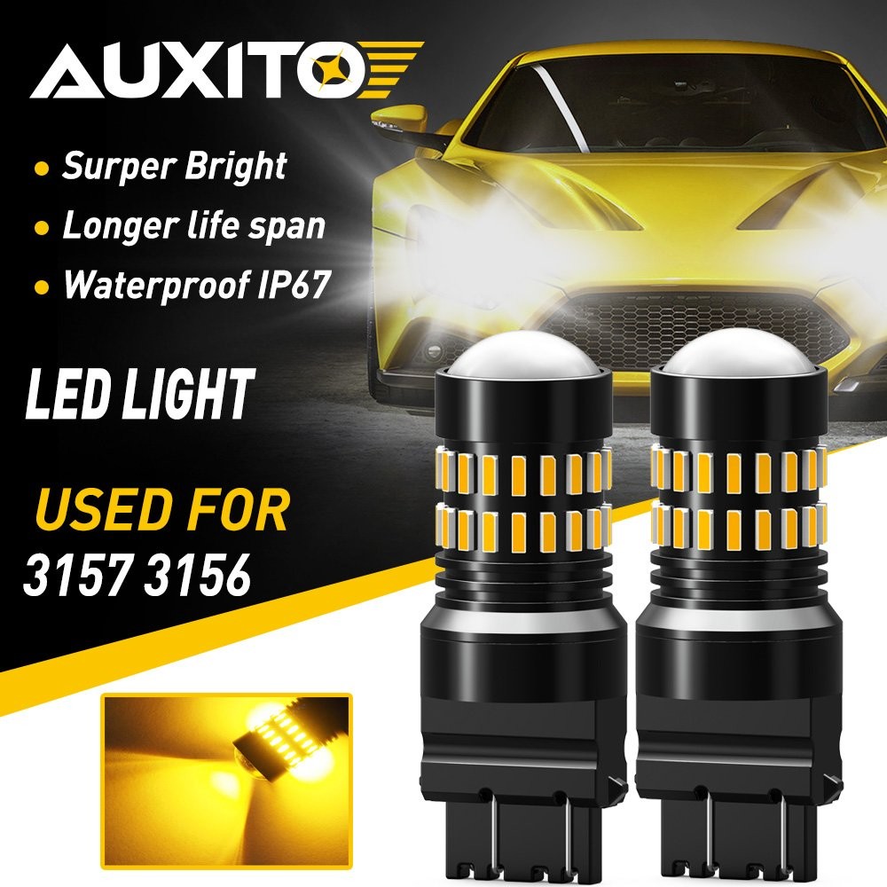 AUXITO 2X 3157 3457A 4157 Super Amber Turn Signal Blinker LED Light Bulbs 48H EC AUXITO 2X 3157 3457A 4157 Super Amber Turn Signal Blinker LED Light Bulbs 48H EC