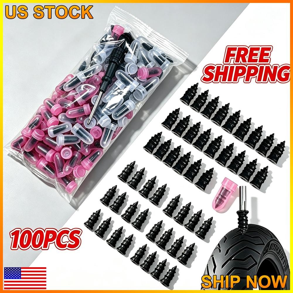 100Pcs Tire Repair Screws Tire Repair Rubber Nail Screw in Tire Plugs