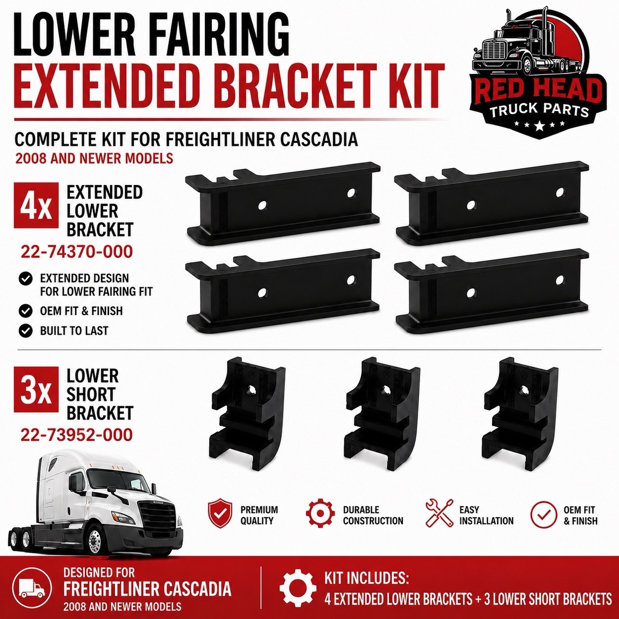 22-74370-000 Cab Extender Fairing Mounting Bracket for Freightliner 22-74370-000 Cab Extender Fairing Mounting Bracket for Freightliner