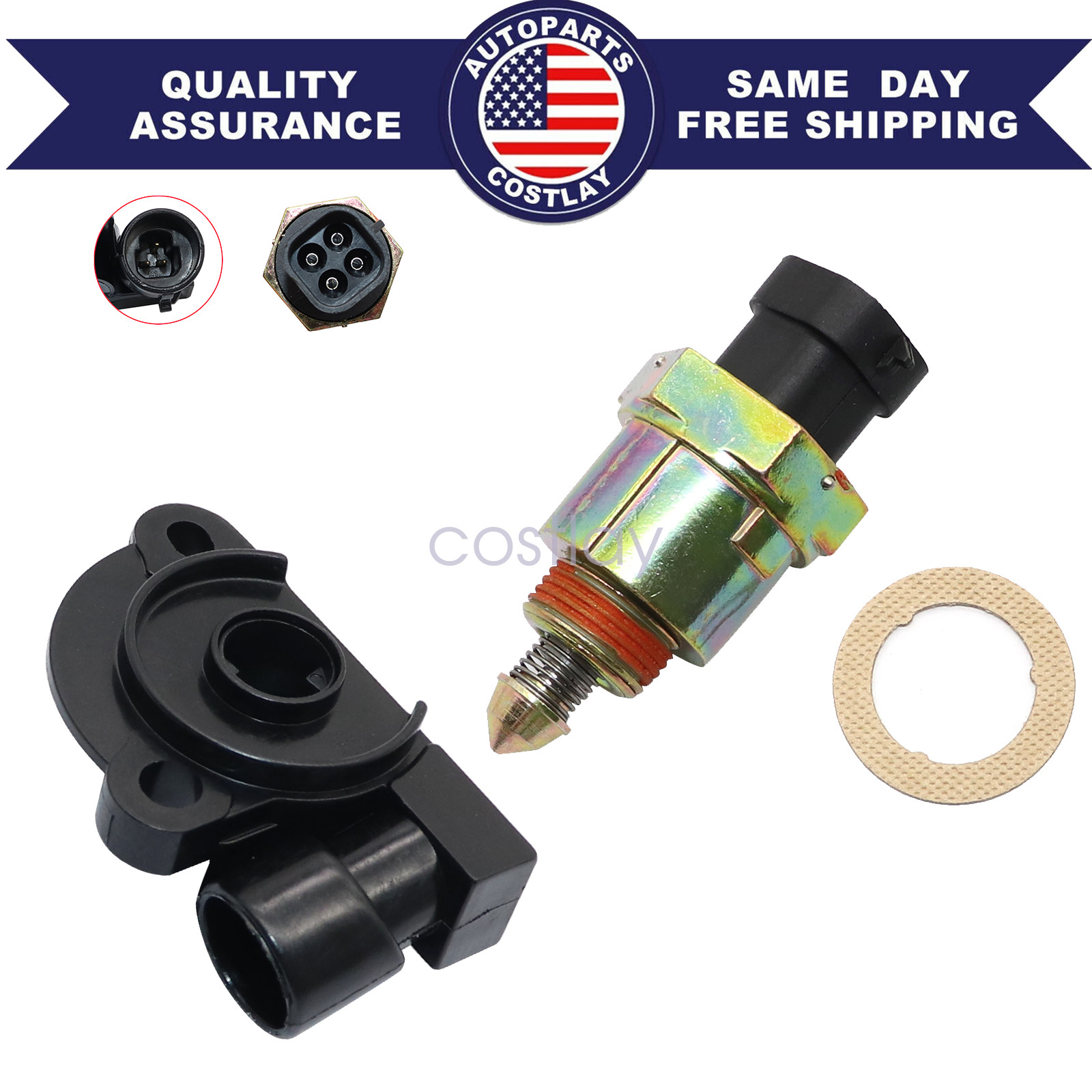 Fit 1991-1995 Chevrolet C1500 New Idle Control Valve & Throttle Position Sensor