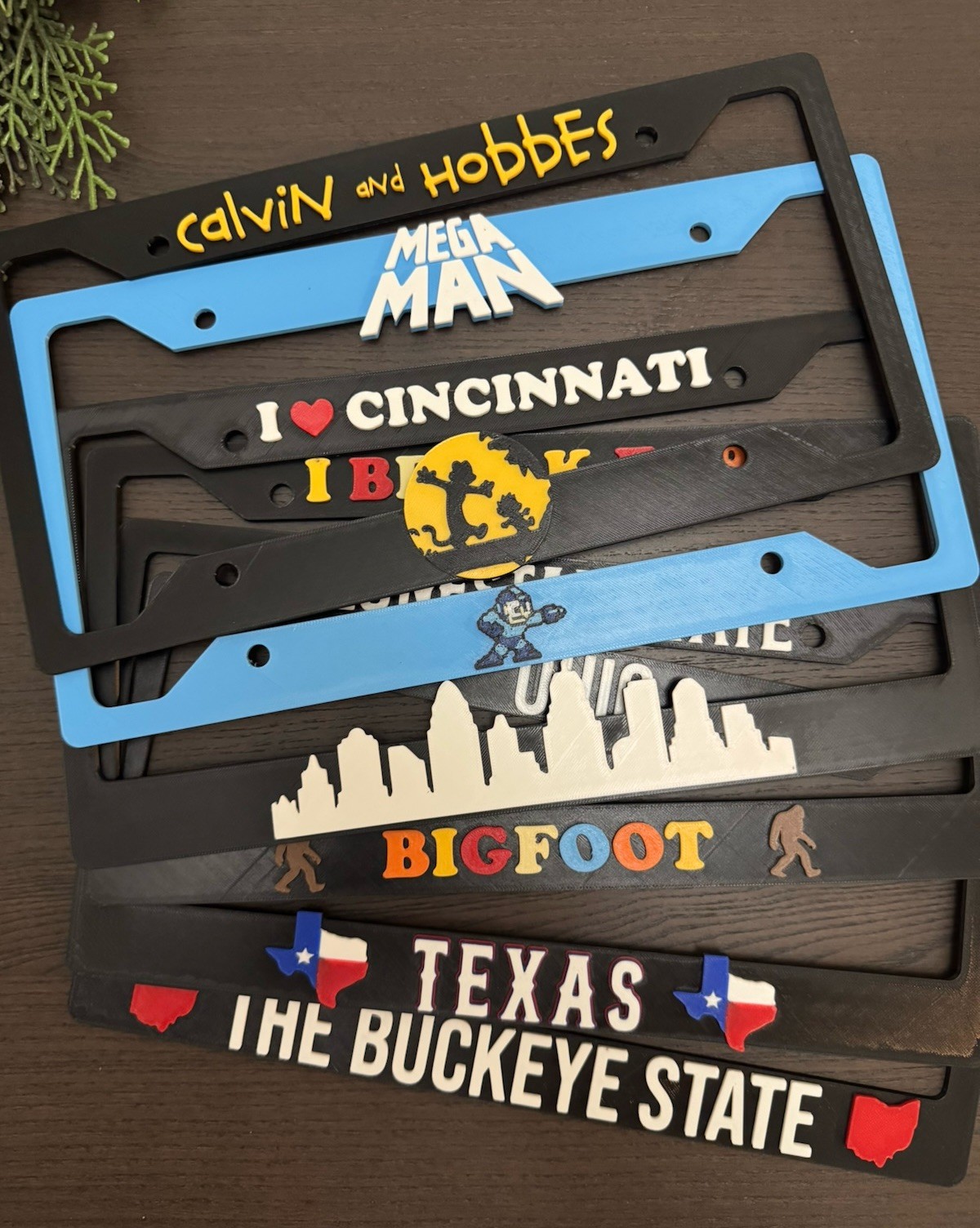 Custom 3d Printed License Plate Frame (text, color, and font)