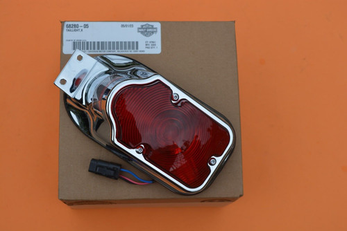 Genuine OEM Harley-Davidson Softail Tombstone Rear Chrome Tail Light Genuine OEM Harley-Davidson Softail Tombstone Rear Chrome Tail Light