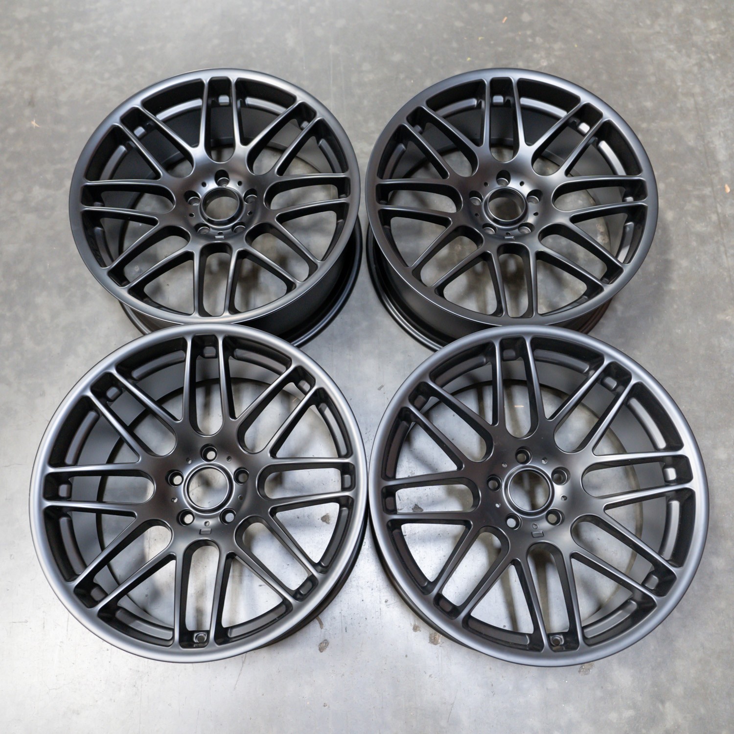 4pc 20 inch CSL Replica Wheels 20x9 et20, 5x120 72.6mm Bore, Black, Square Set