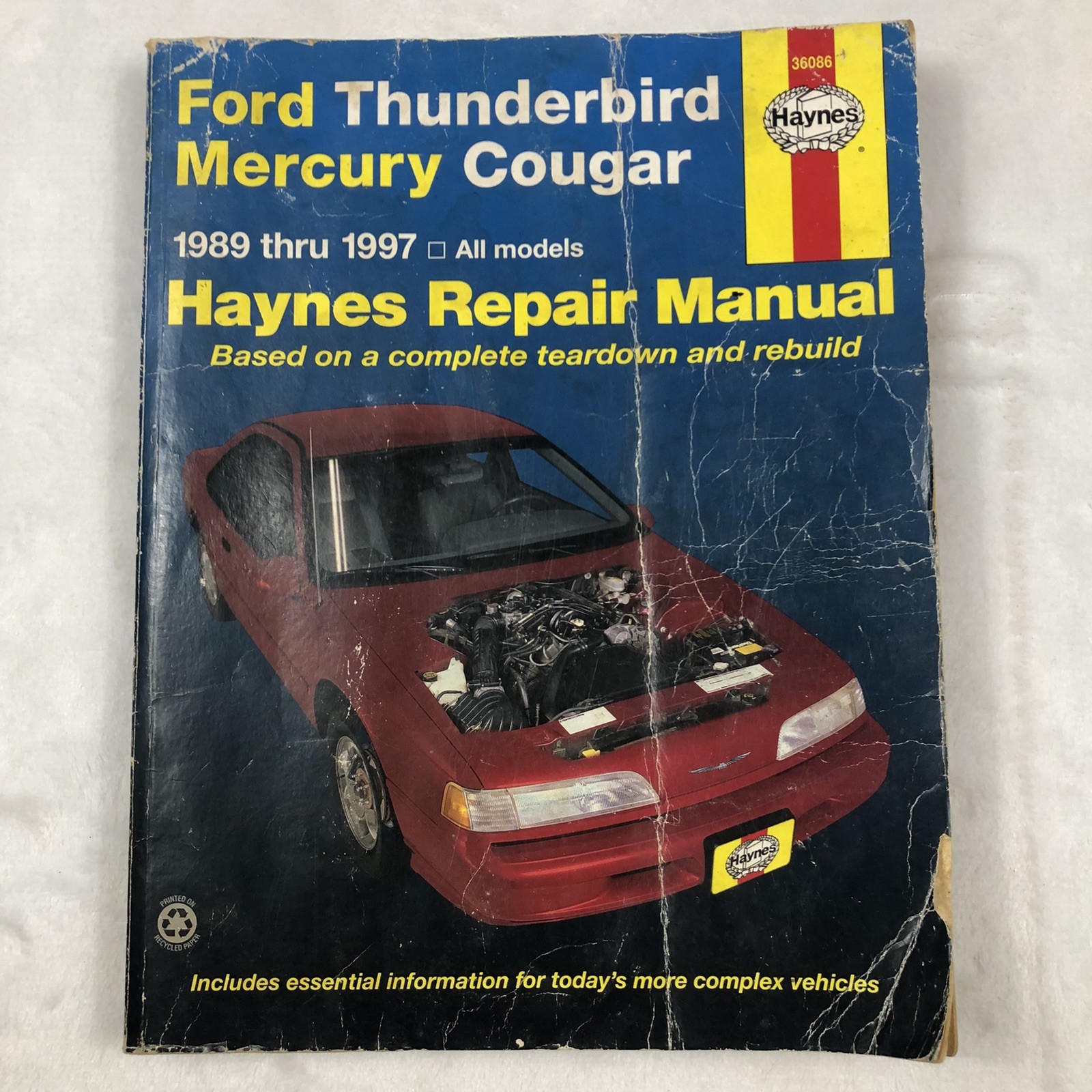 Haynes 36086 Ford Thunderbird Mercury Cougar 1989-1997 Repair Manual Shop Book