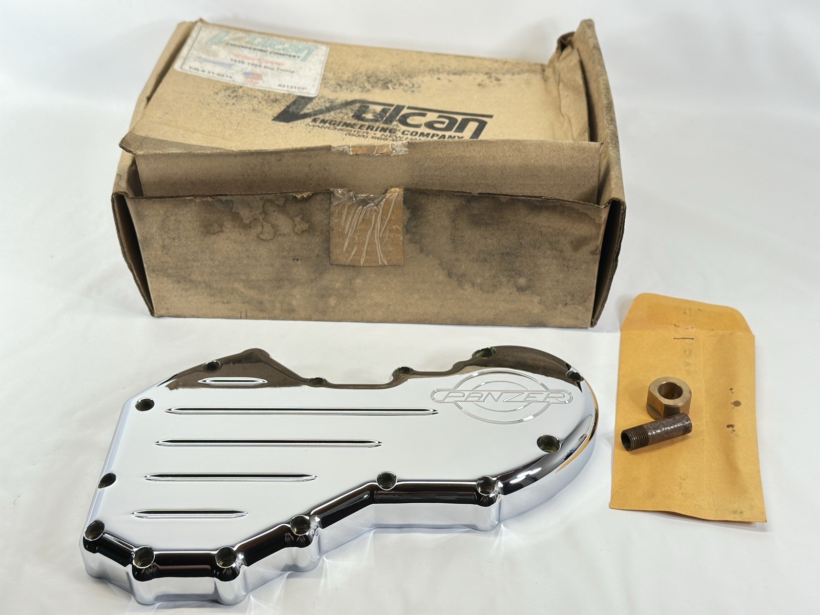 Vulcan PANZER billet Chrome Cam Cover 48-69 Harley Panhead Generator Shovelhead Vulcan PANZER billet Chrome Cam Cover 48-69 Harley Panhead Generator Shovelhead