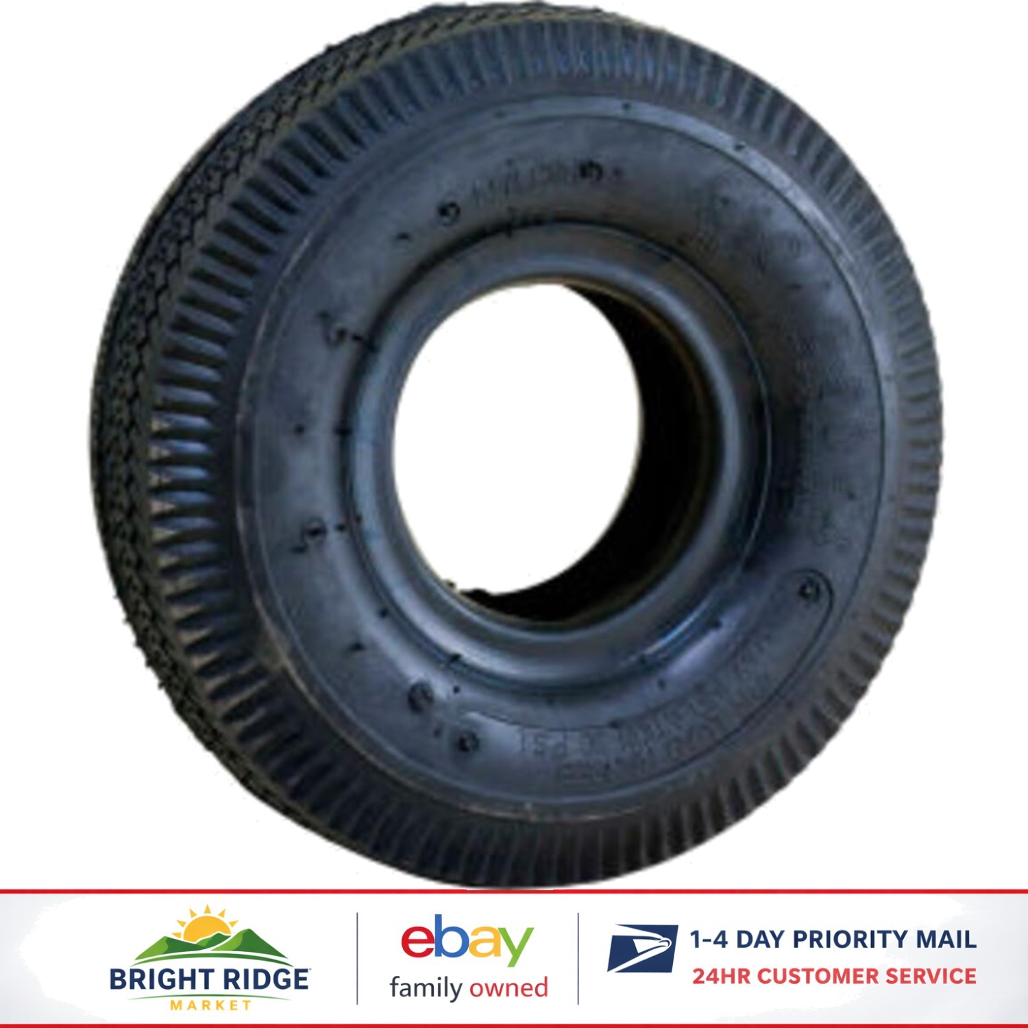 Versatile Pneumatic Tire and Inner Tube for Utility Equipment, 4.10/3.50-4 Size