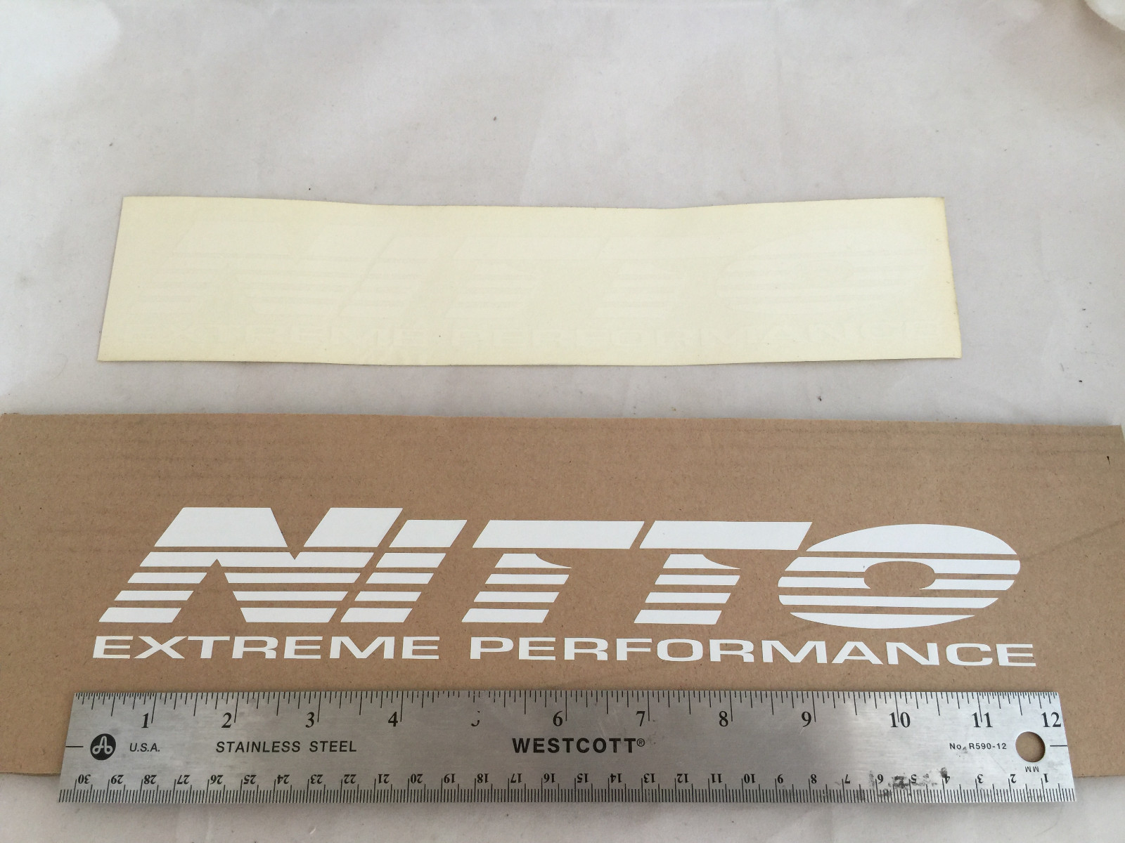 ONE NEW Small White NITTO Tires Windshield Vinyl Sticker Decal 12
